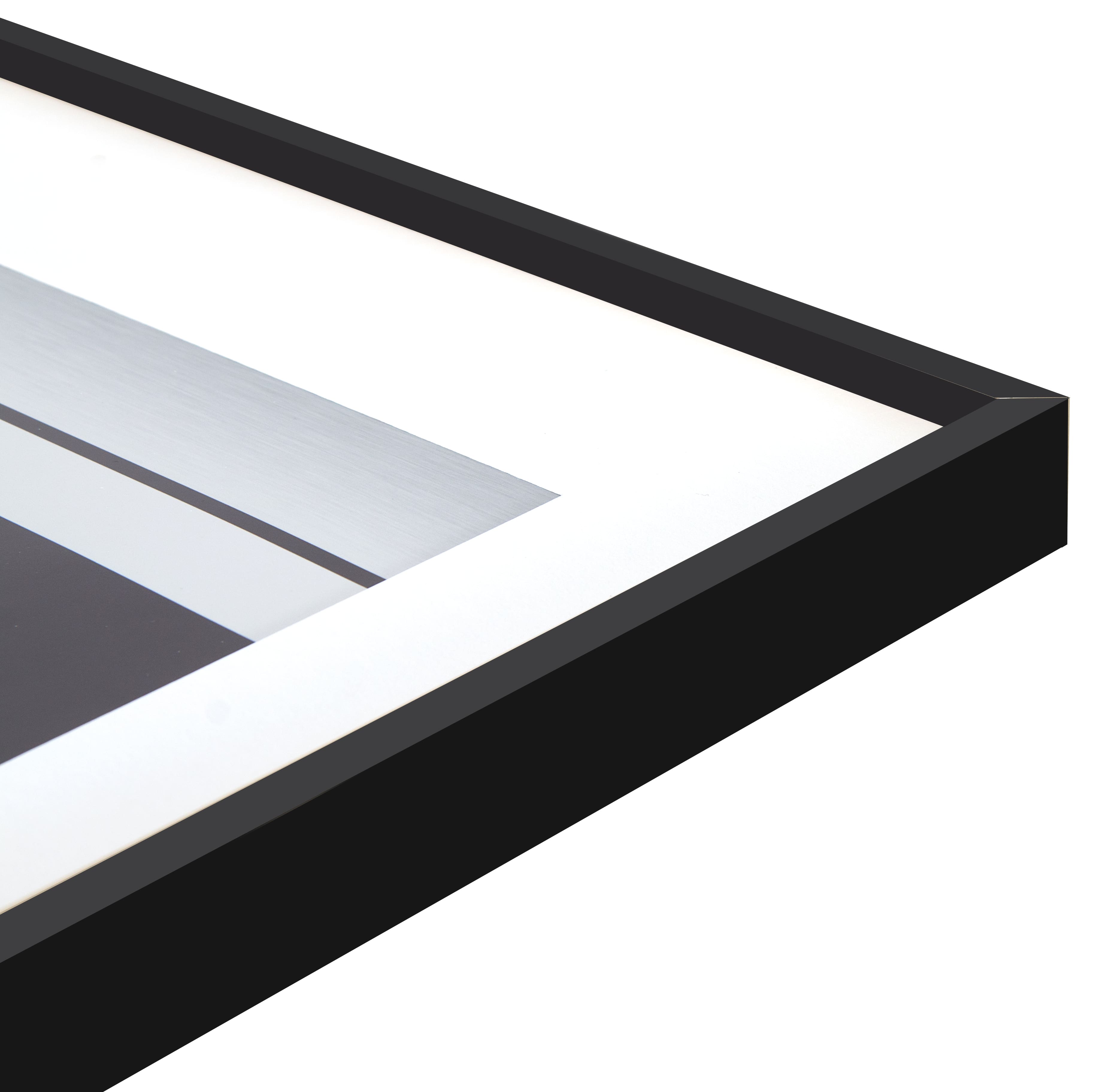Nielsen&#xAE; Alpha Black Aluminum Matted Frame
