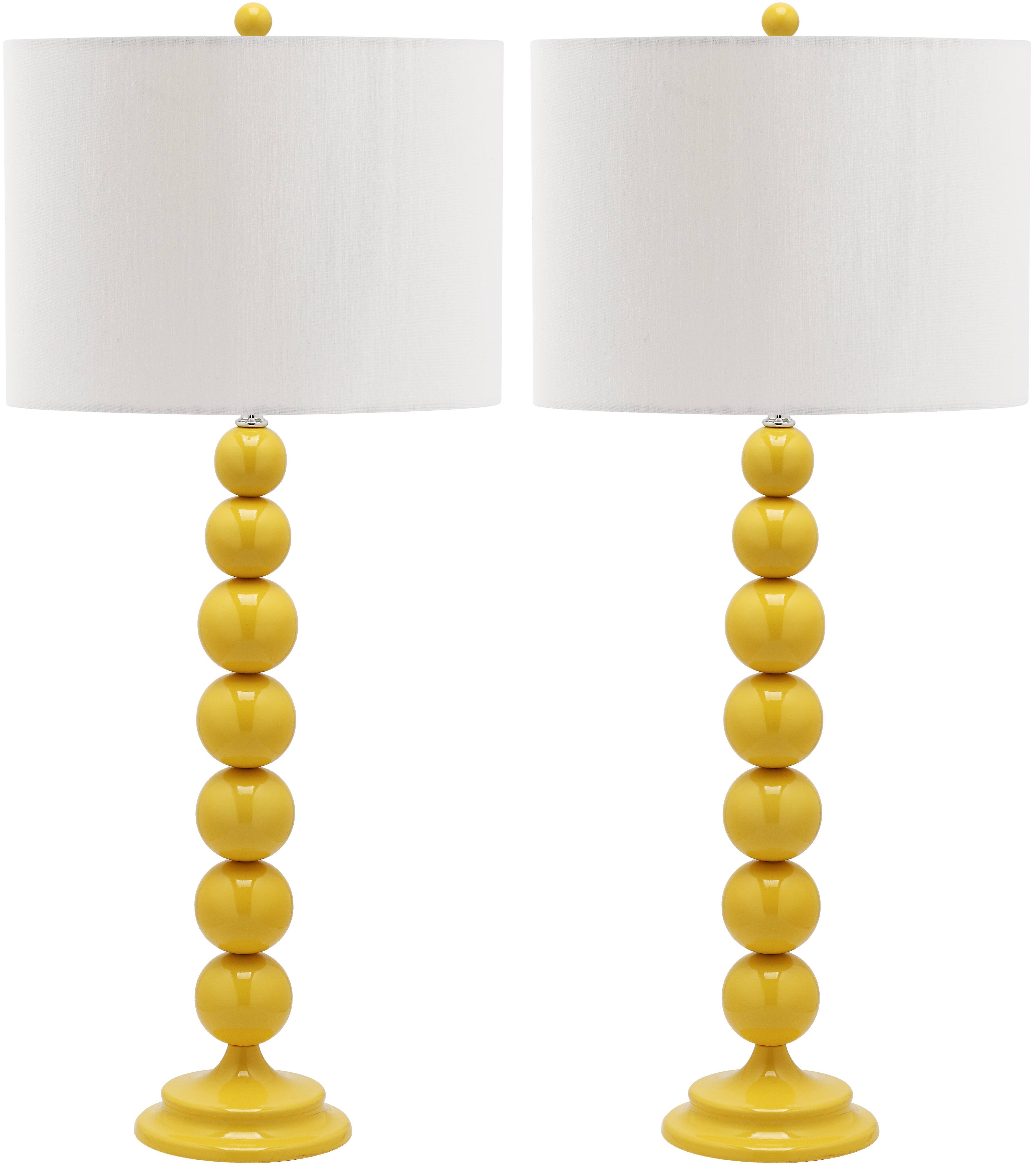 Jenna Stacked Ball Table Lamp Set in Yellow