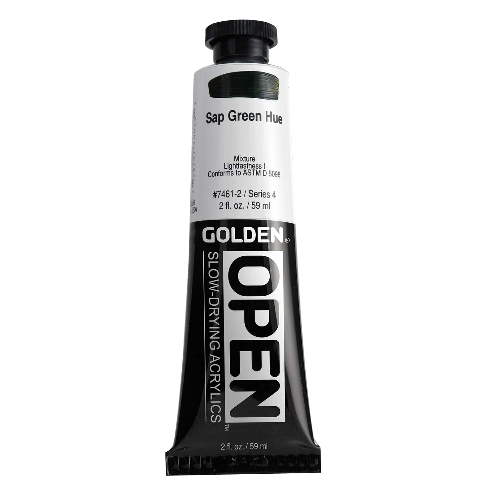 Golden OPEN Slow-Drying Acrylics, 2 oz Paint in Sap Green Hue