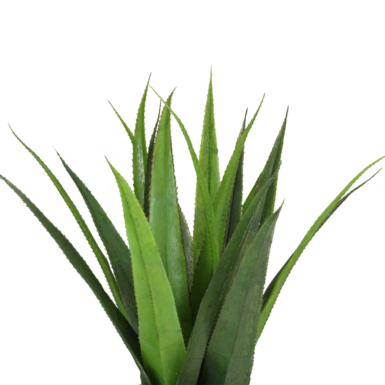 17&#x22; Green Artificial Agave in Hammered Gold Look Ceramic Pot