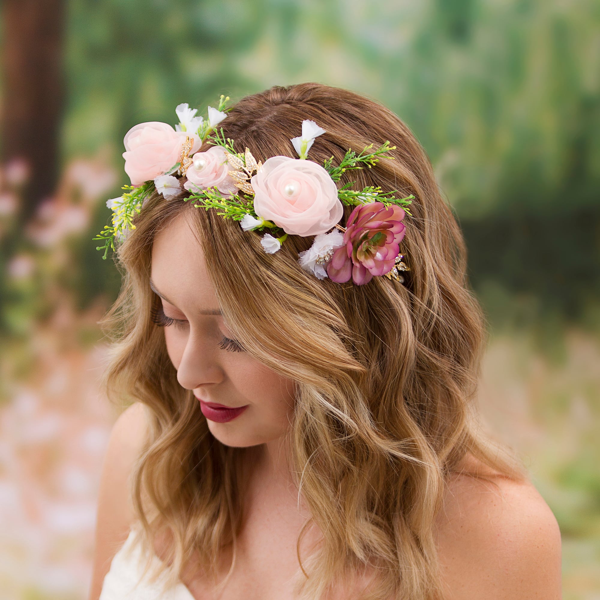 bridesmaid flower headdress