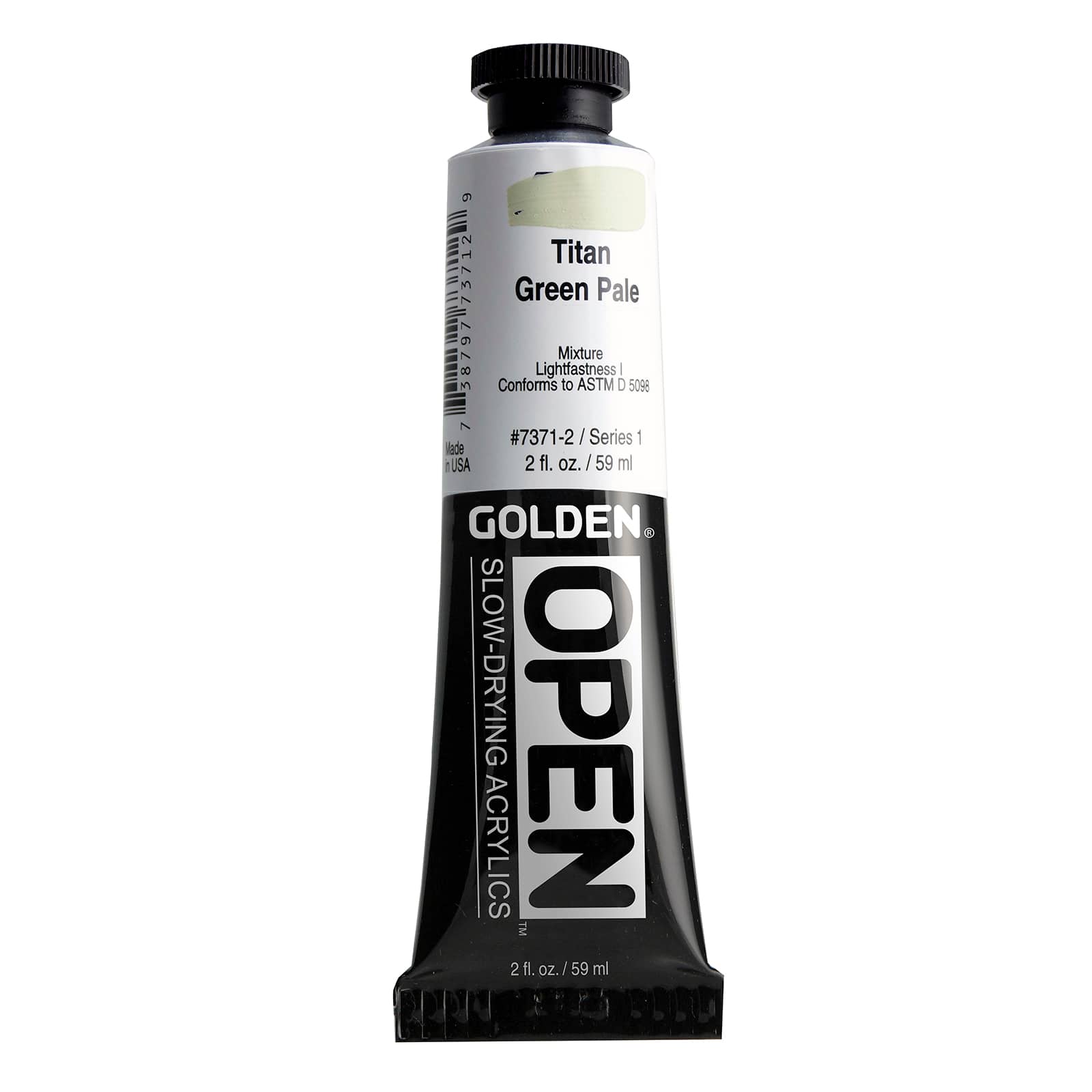 Golden OPEN Slow-Drying Acrylics, 2 oz Paint in Titanium Green Pale