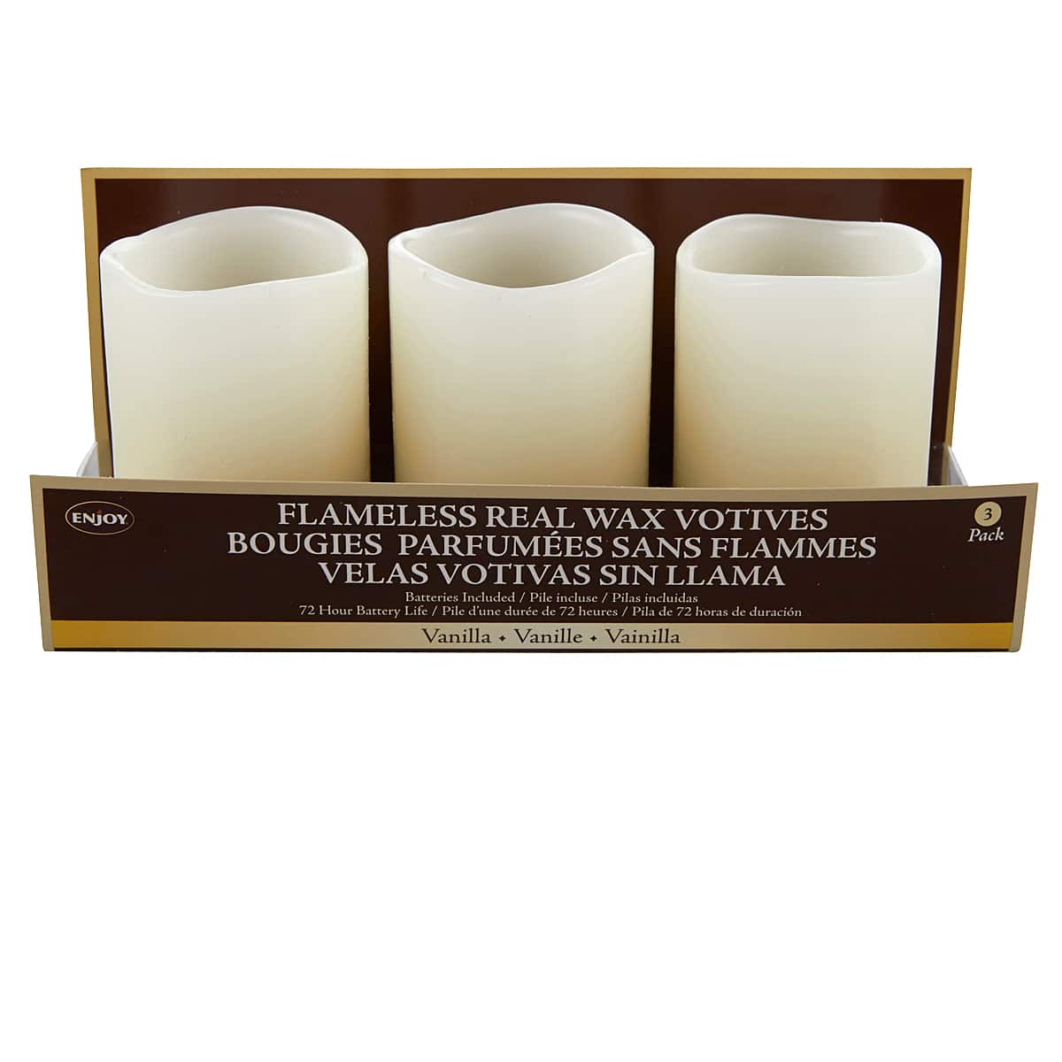 12 Packs: 3 ct. (36 total) Sterno® Vanilla Scented Flameless Real Wax LED Votives