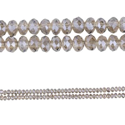 Silver Glass Small Faceted Rondelle Beads, 3mm by Bead Landing™ image