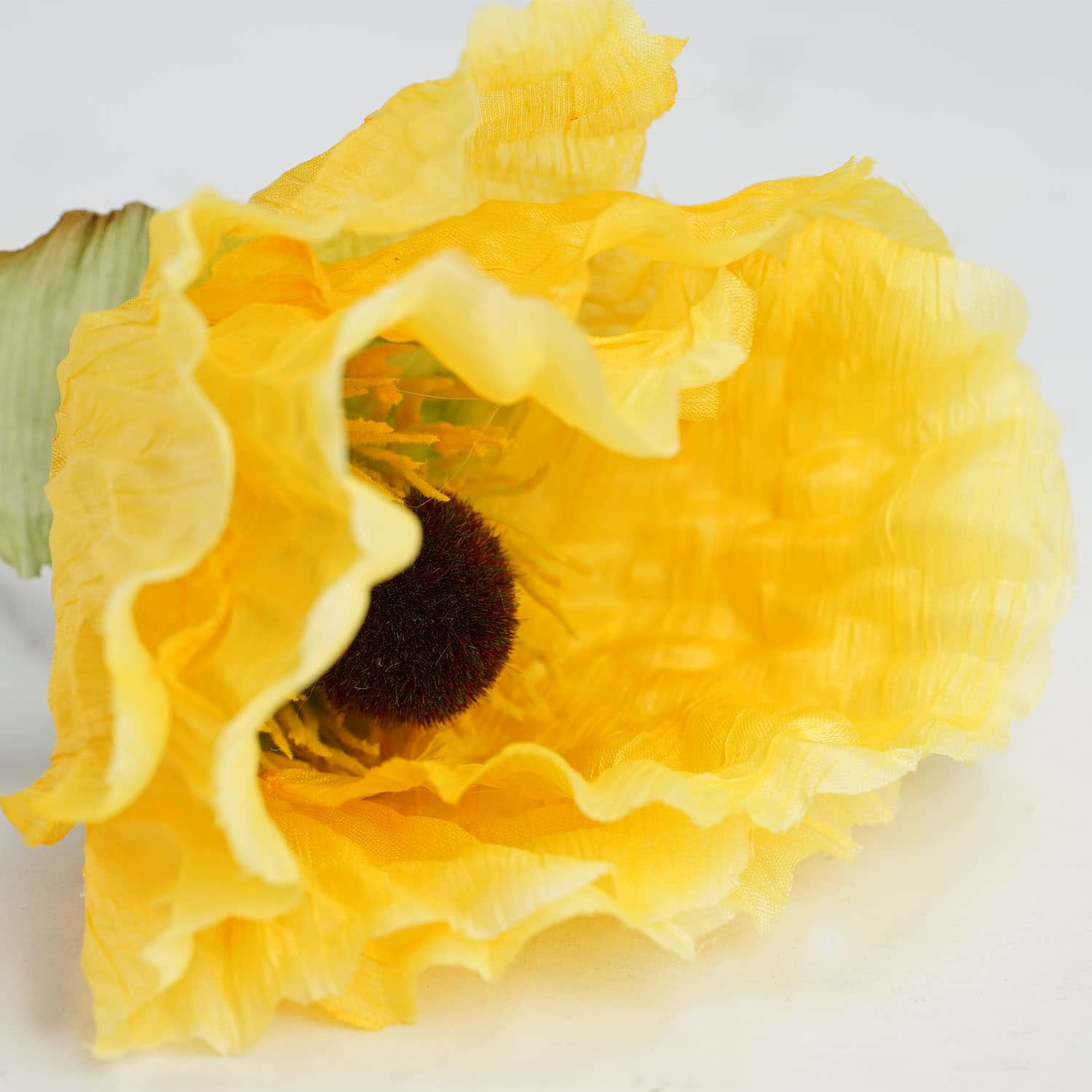 Yellow Poppy Flower Decorative Crafting Stem