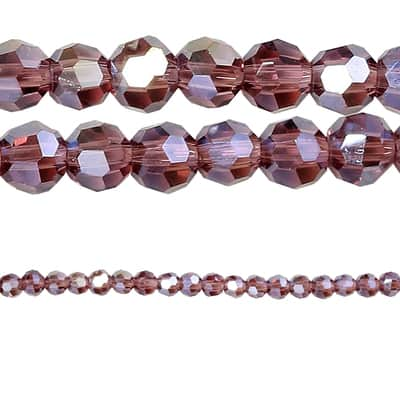 Amethyst Faceted Glass Round Beads, 3mm by Bead Landing™ | Michaels