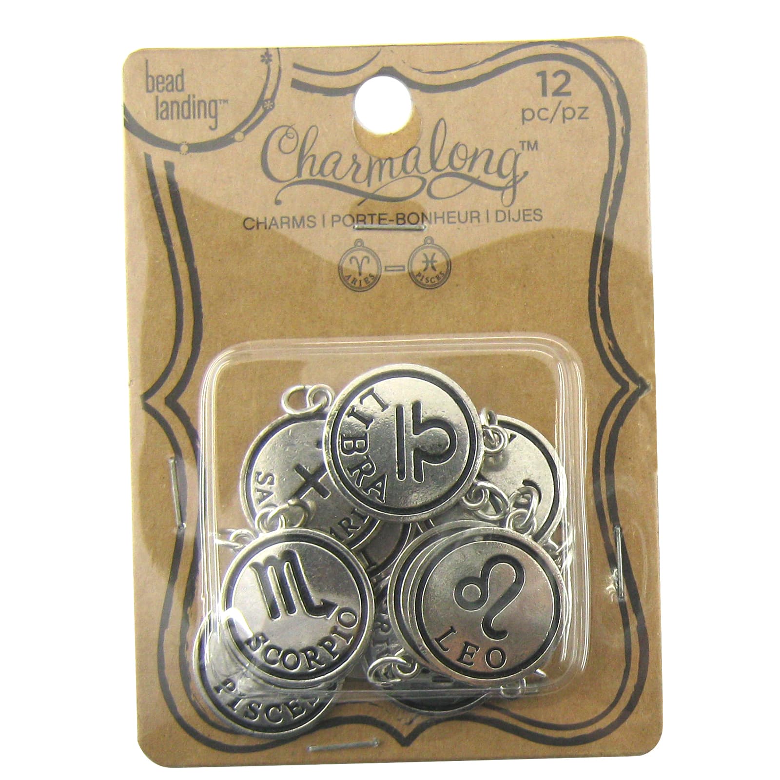 Charmalong&#x2122; Rhodium Zodiac Charms by Bead Landing&#x2122;