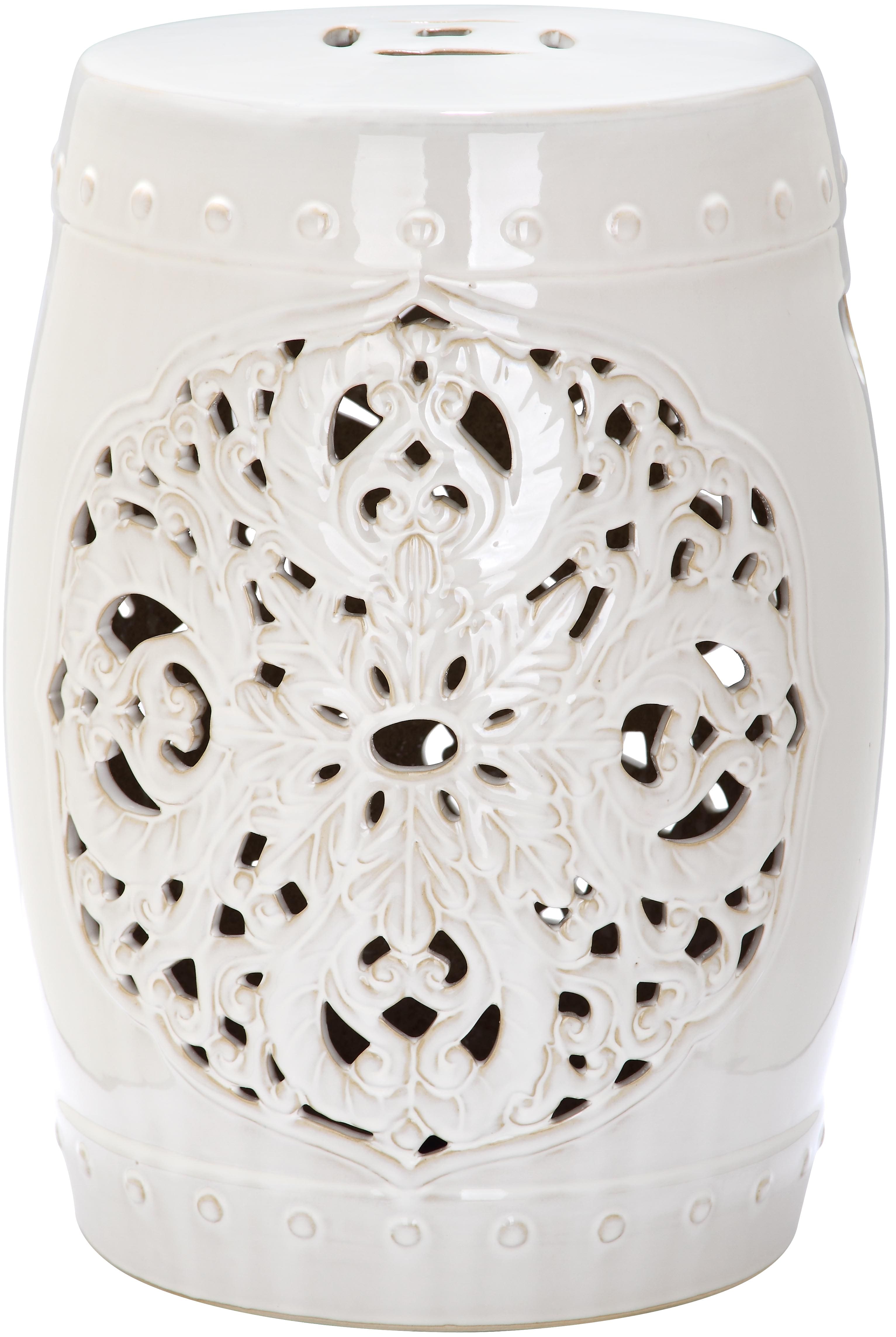 Flora Garden Stool in Creme