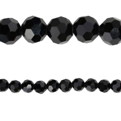 Jet Black Faceted Glass Round Beads, 6mm by Bead Landing™ image