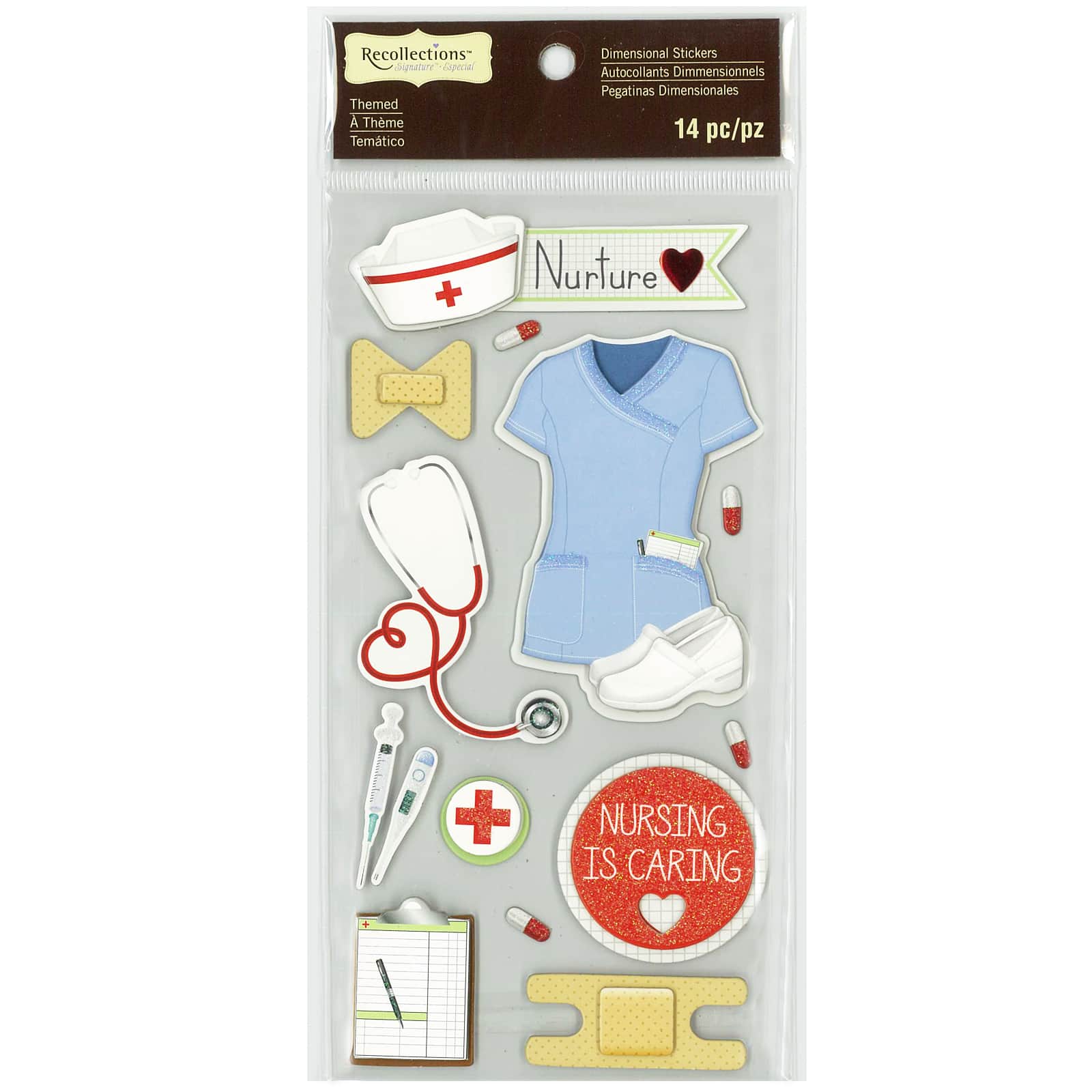 12 Pack: Nurse Dimensional Stickers by Recollections™ Signature™