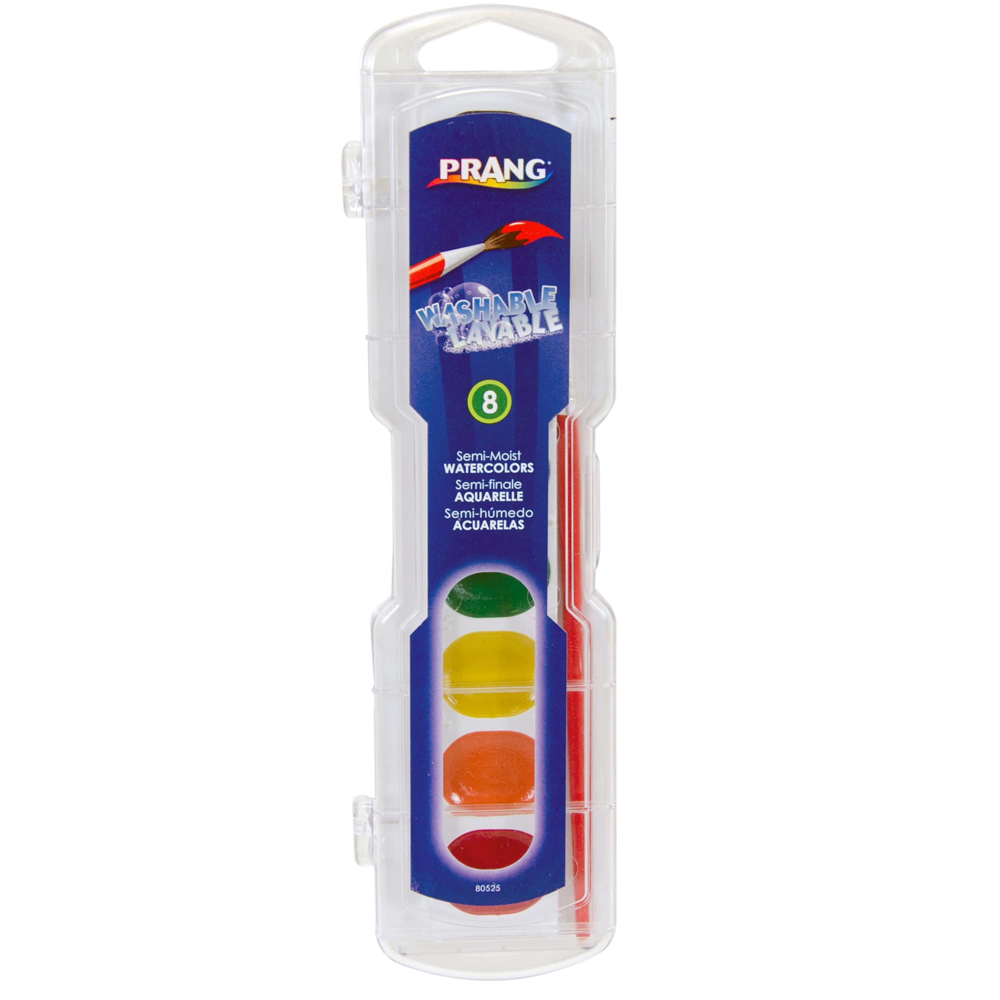 Prang® Semi-Moist Washable Watercolor Set, 8 Colors Per Set, 6 Sets