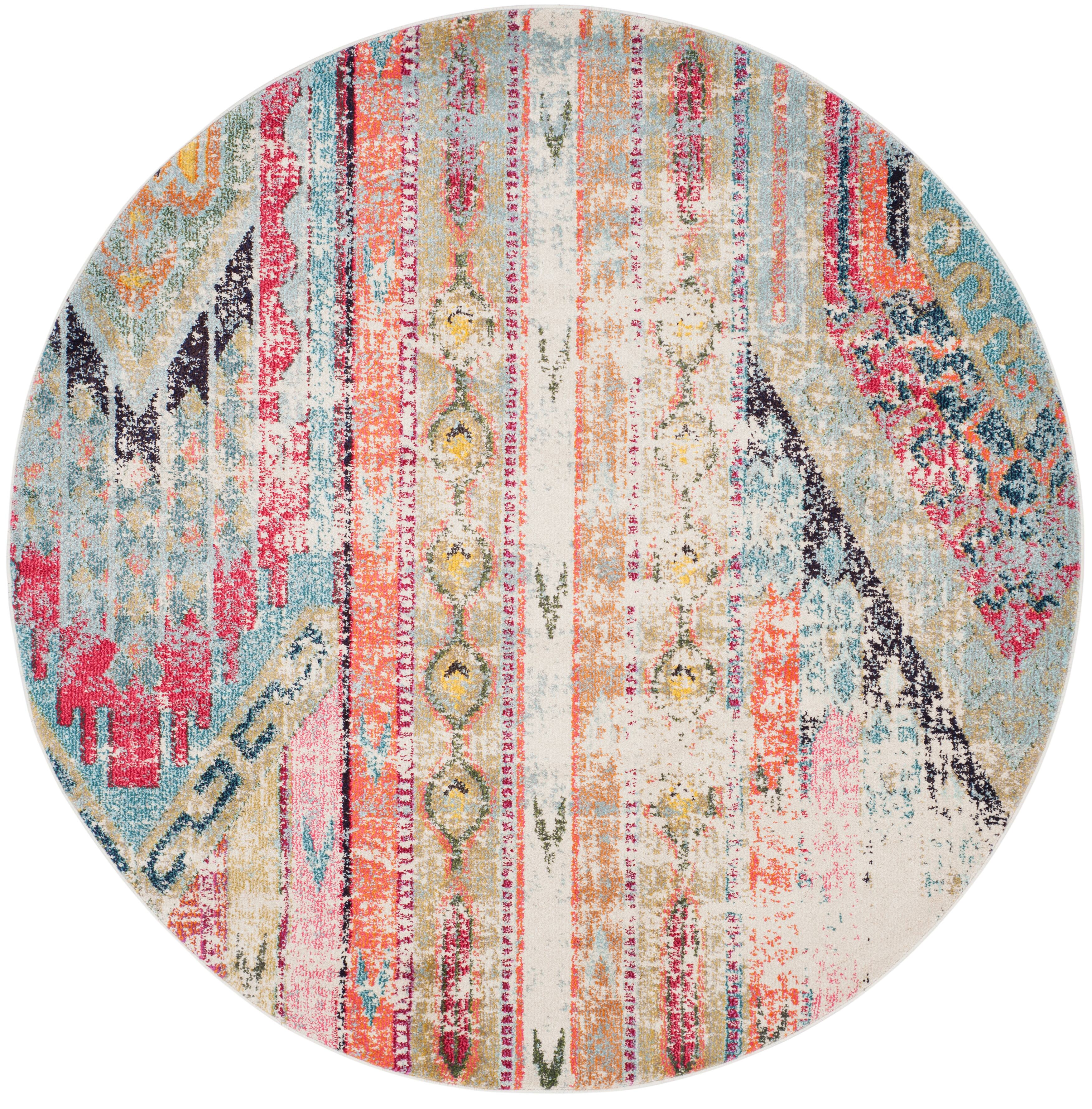 Monaco Vintage Diamond 4' X 4' Round Area Rug