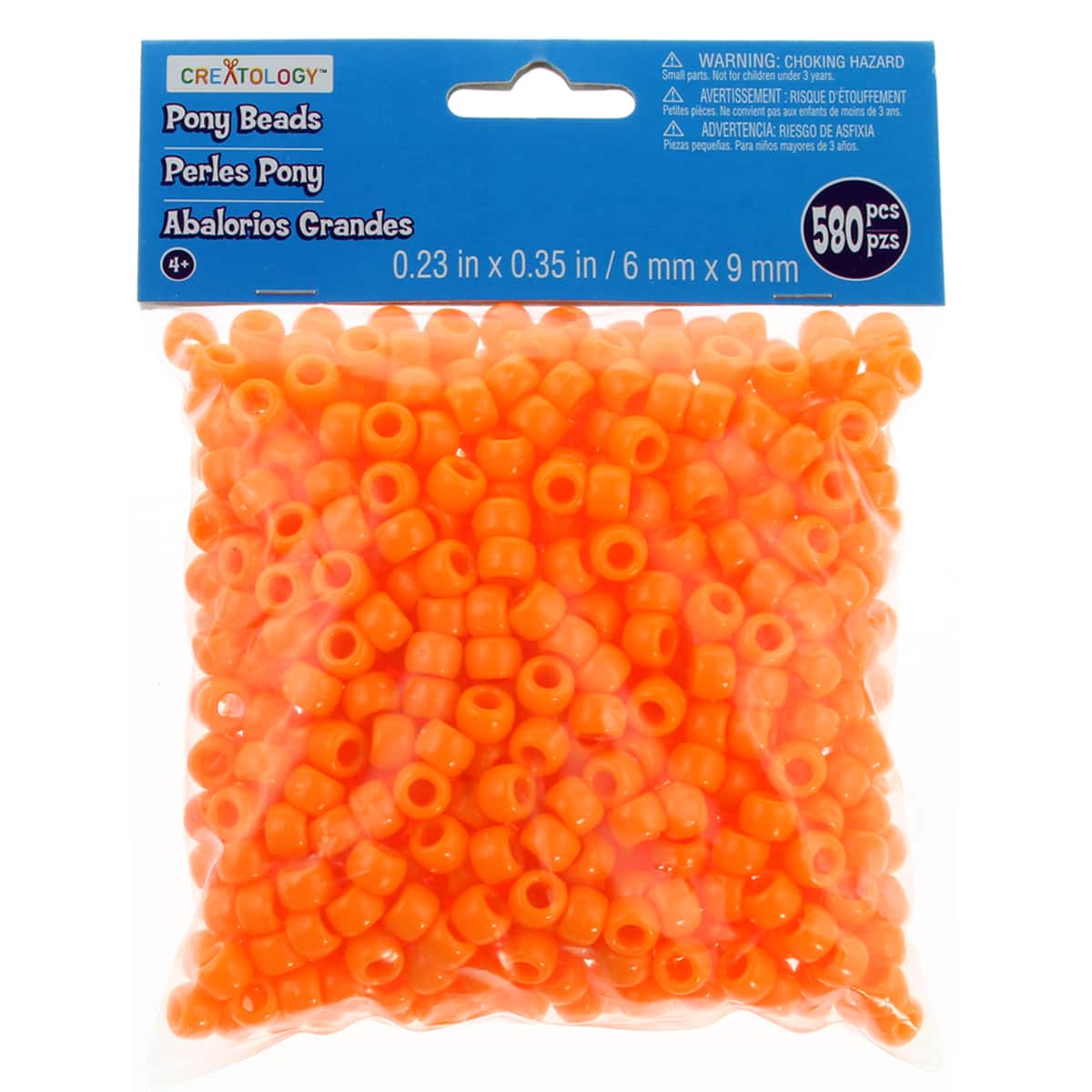 12 Packs: 580 ct. (6,960 total) Opaque Pony Beads by Creatology™, 6mm x 9mm