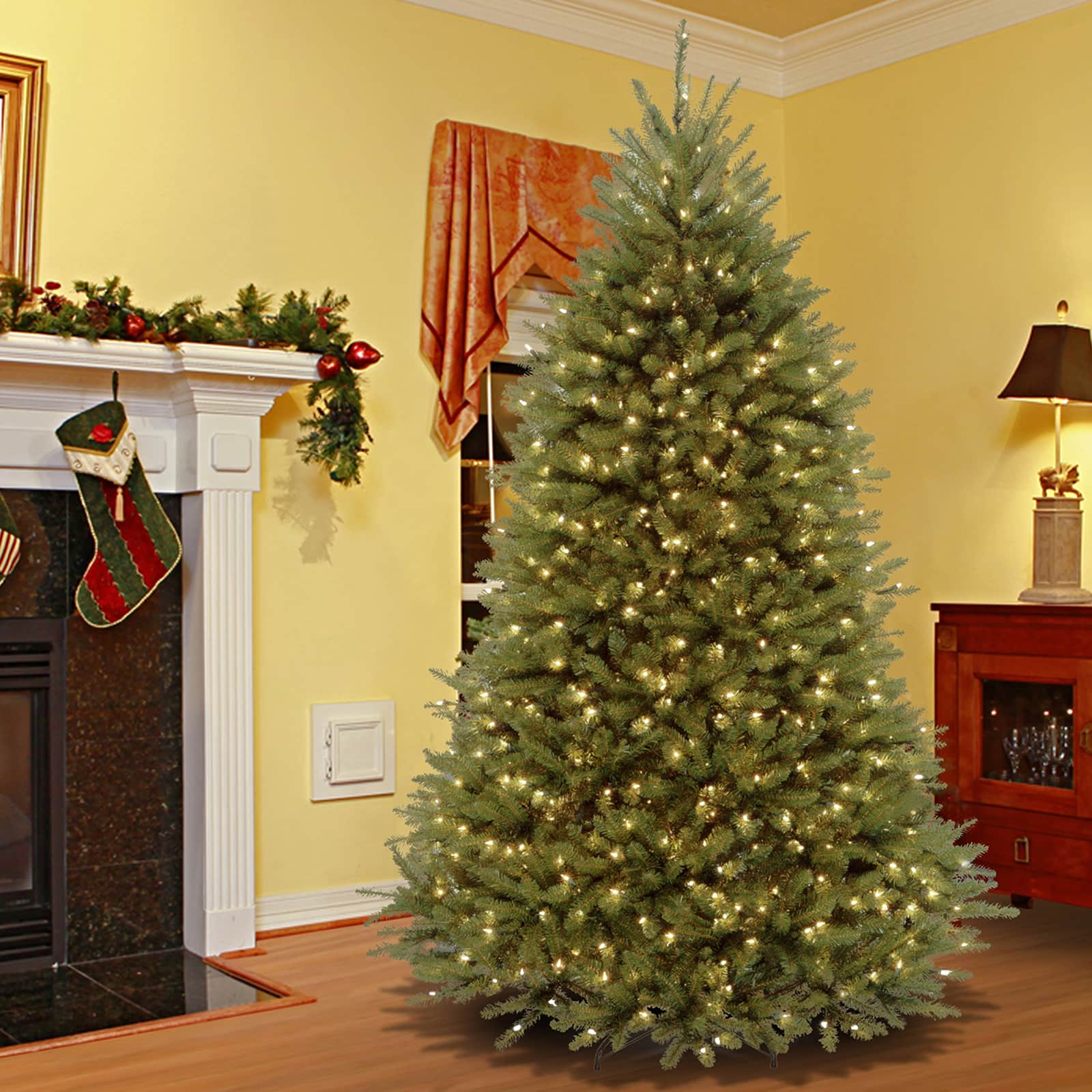 6.5 ft. Pre-Lit PowerConnect&#x2122; Dunhill&#xAE; Fir Full Artificial Christmas Tree, Clear Lights