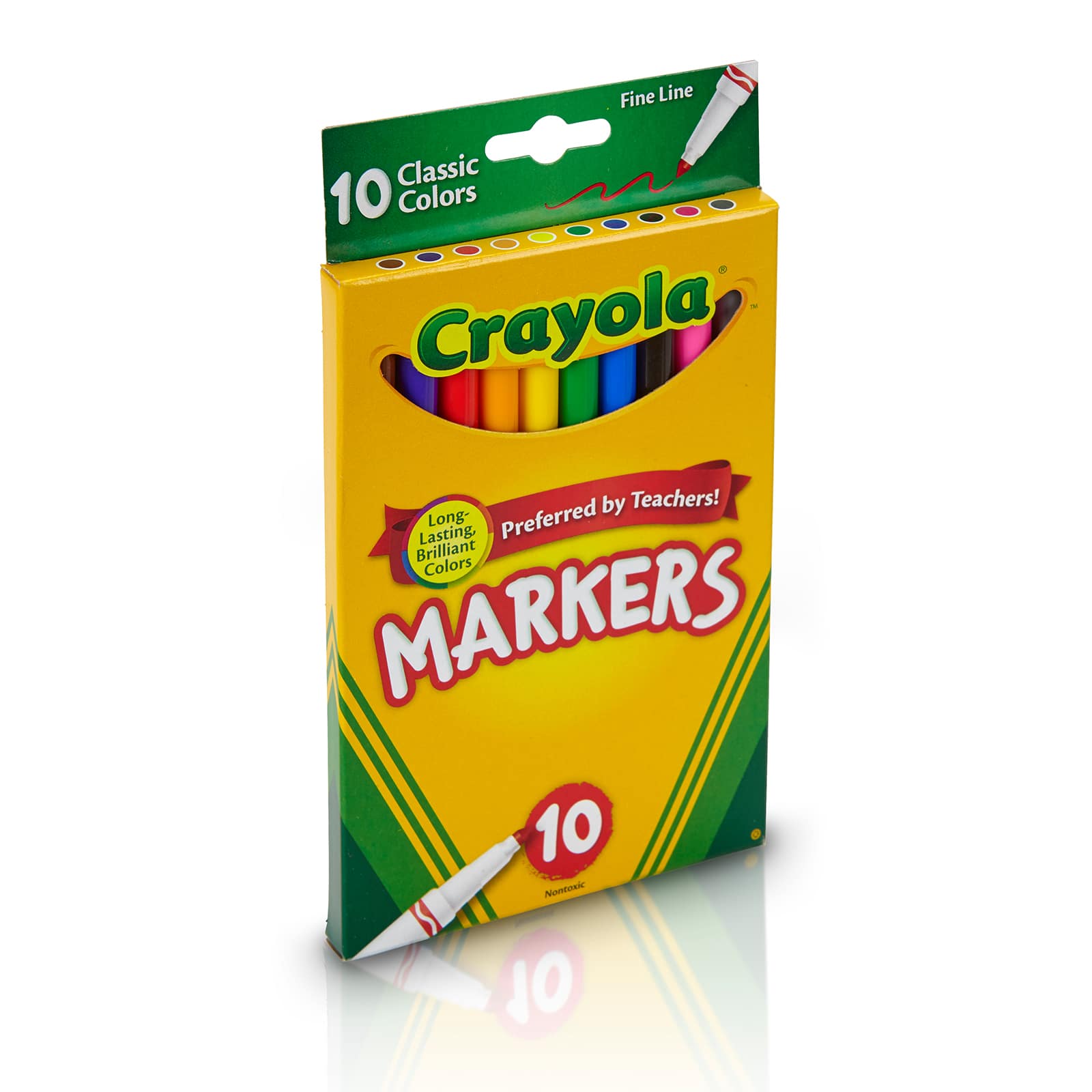 Crayola Fine Line Markers, Classic Colors, 10 Count