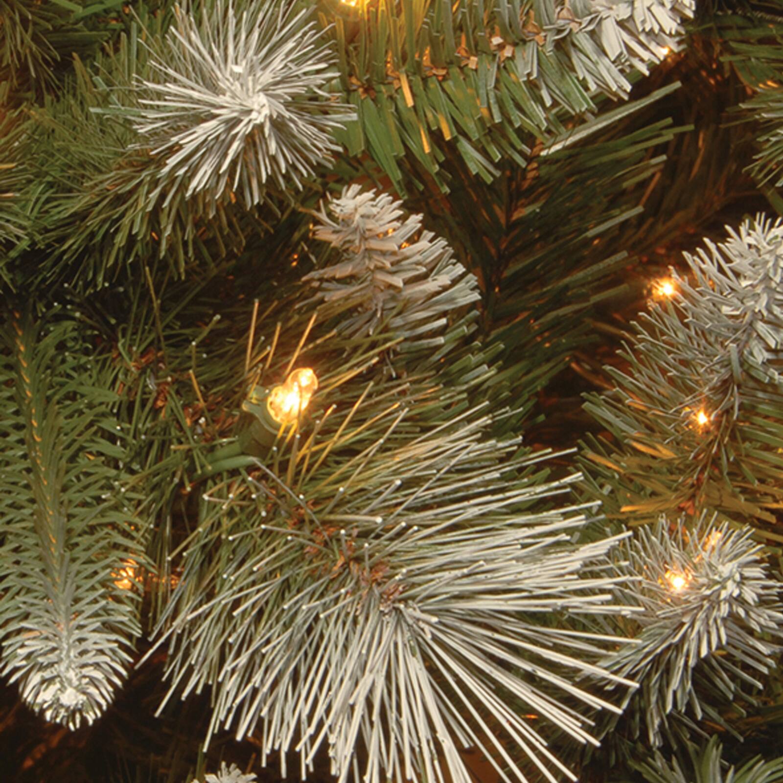 7.5 ft. Prelit Feel Real® Hinged Frosted Alaskan Pine Full Artificial