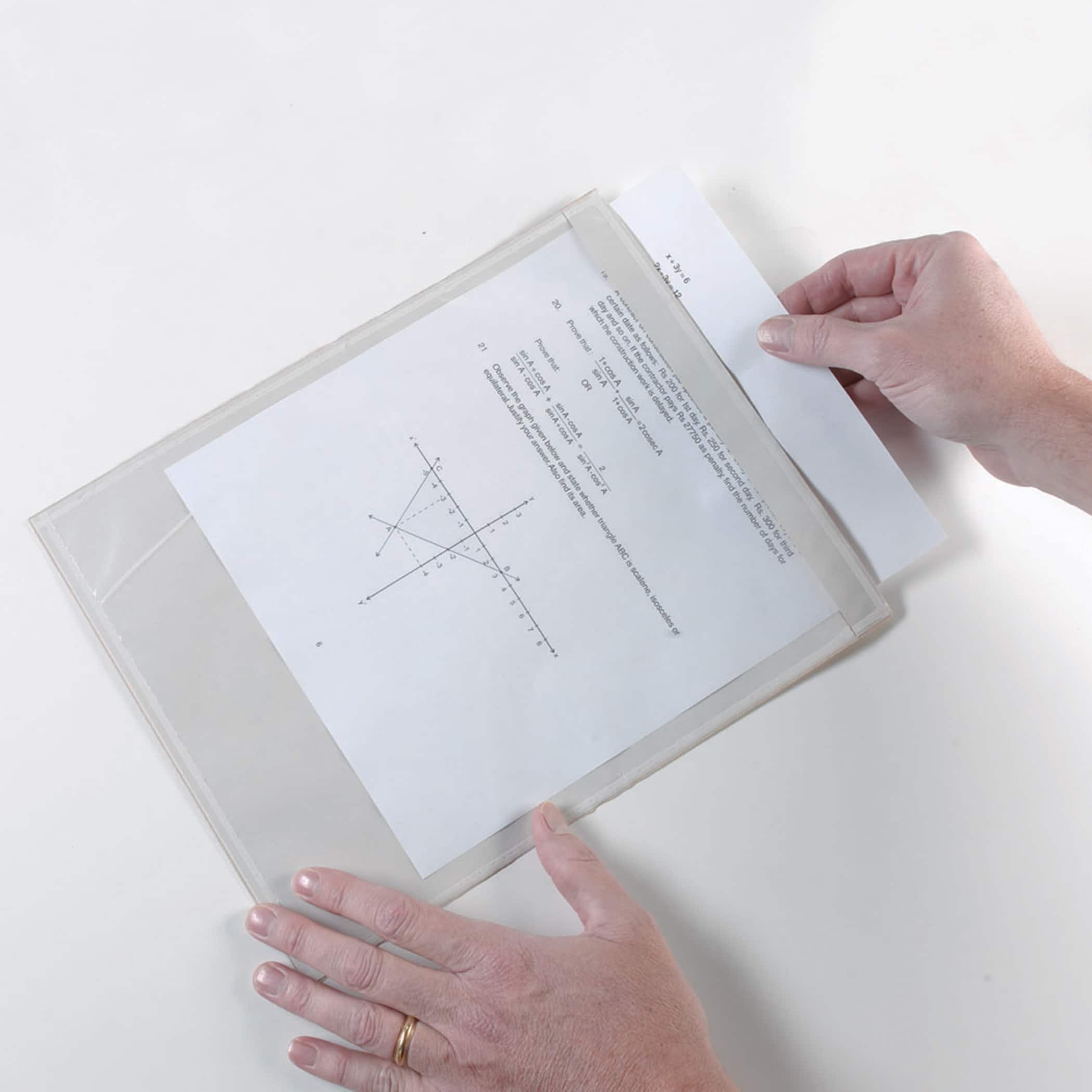 Ashley Productions 9.5&#x22; x 12&#x22; Clear Document Pockets, 3 Packs