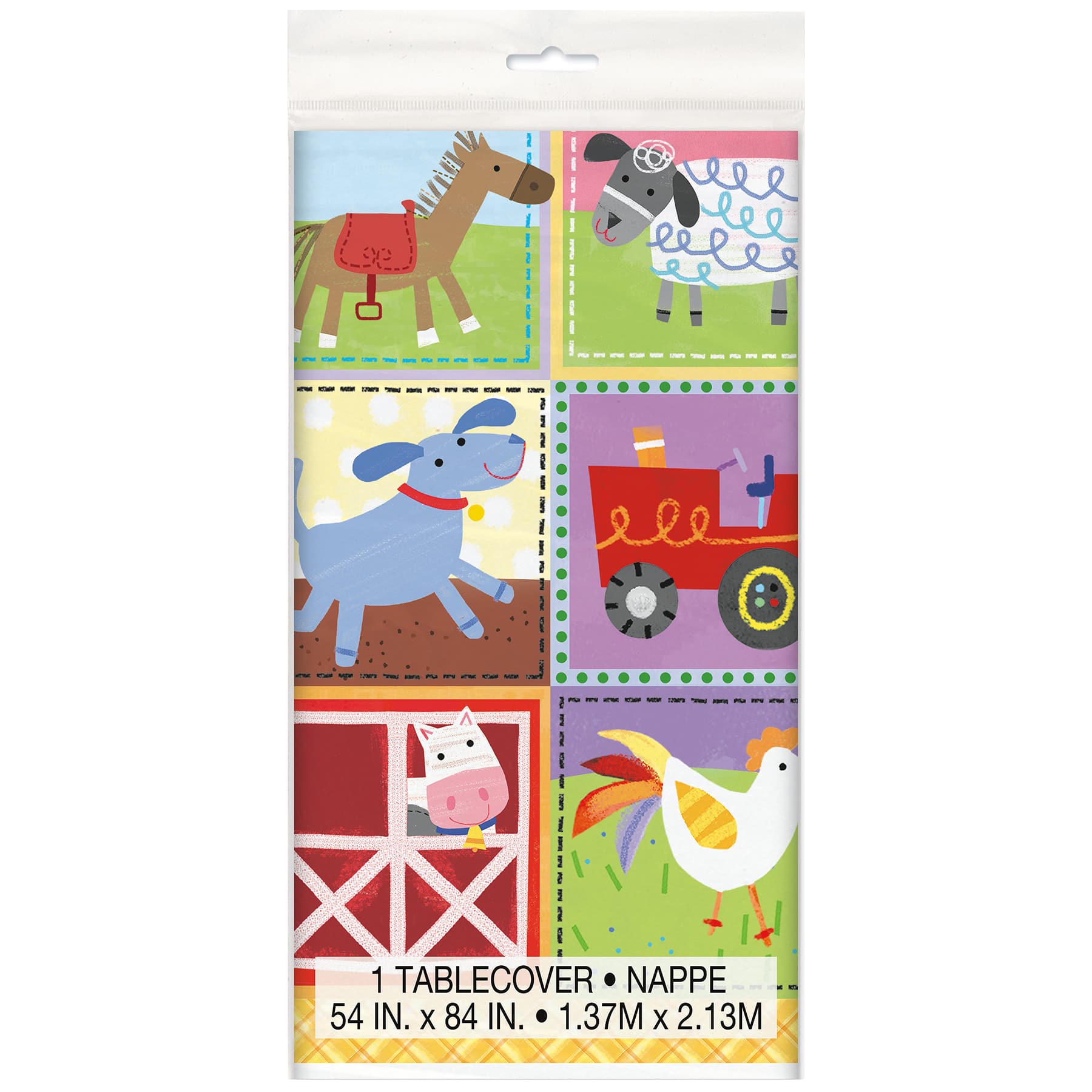 Plastic Barnyard Farm Table Cover Farm Birthday Party Decorations