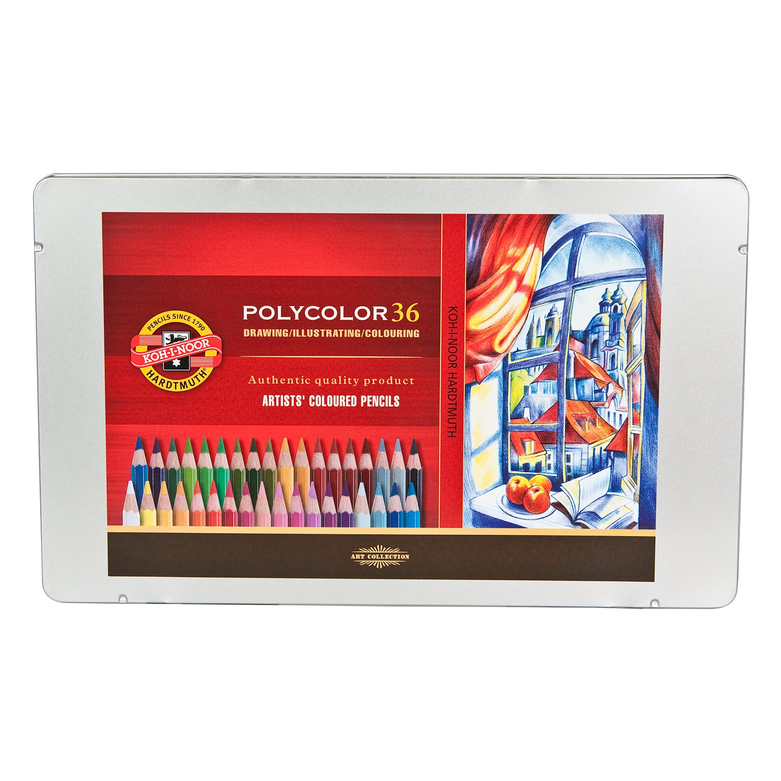 Koh-I-Noor Polycolor Colored Pencil 36 Color Tin Set