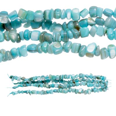 Aqua Shell Chip Beads, 5mm by Bead Landing™ image
