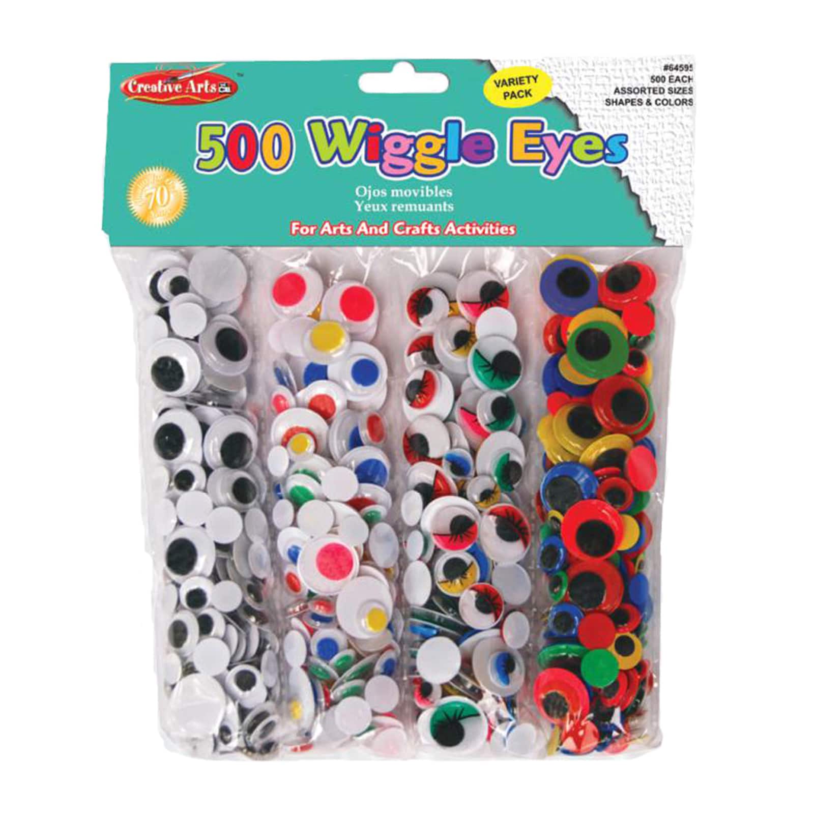 Assorted Sizes & Colors Wiggle Eyes Classpack, Pack of 500