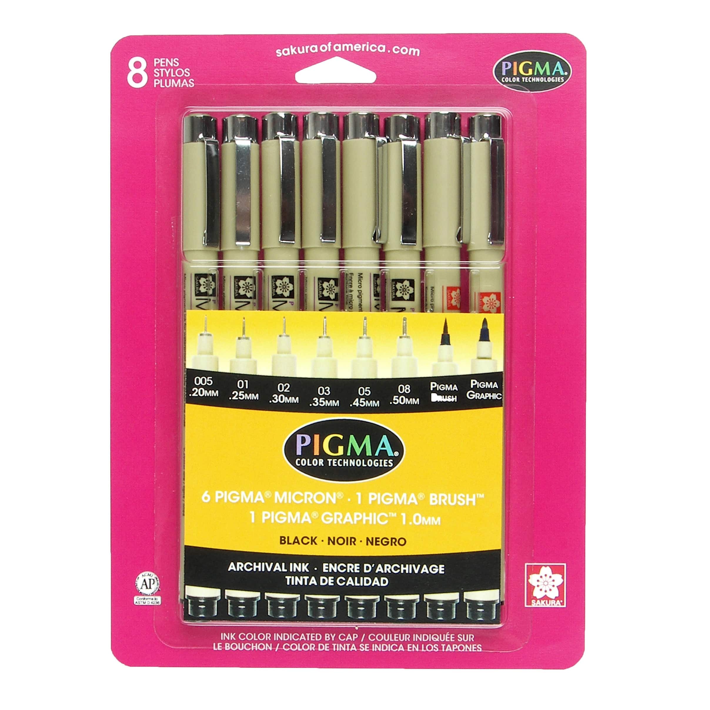 6 Packs: 8 ct. (48 total) Pigma&#xAE; Black Pen Set