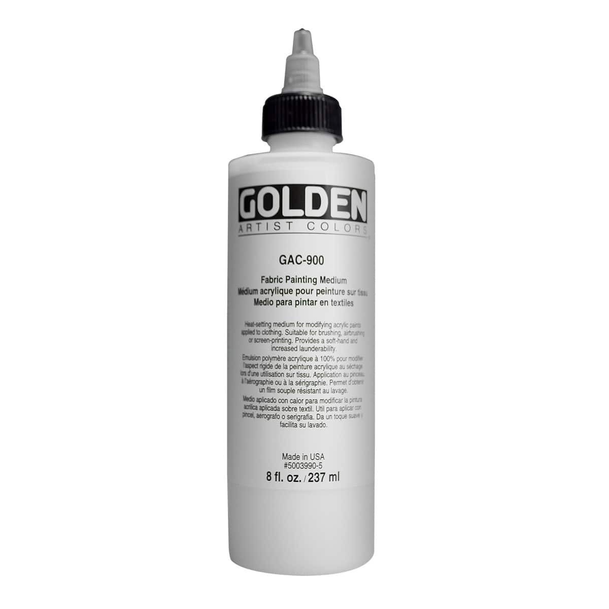 Medium Golden GAC-900 para Pintar Textil  Color Animal Medium Acrílico  Golden GAC 8 oz (237 ml)