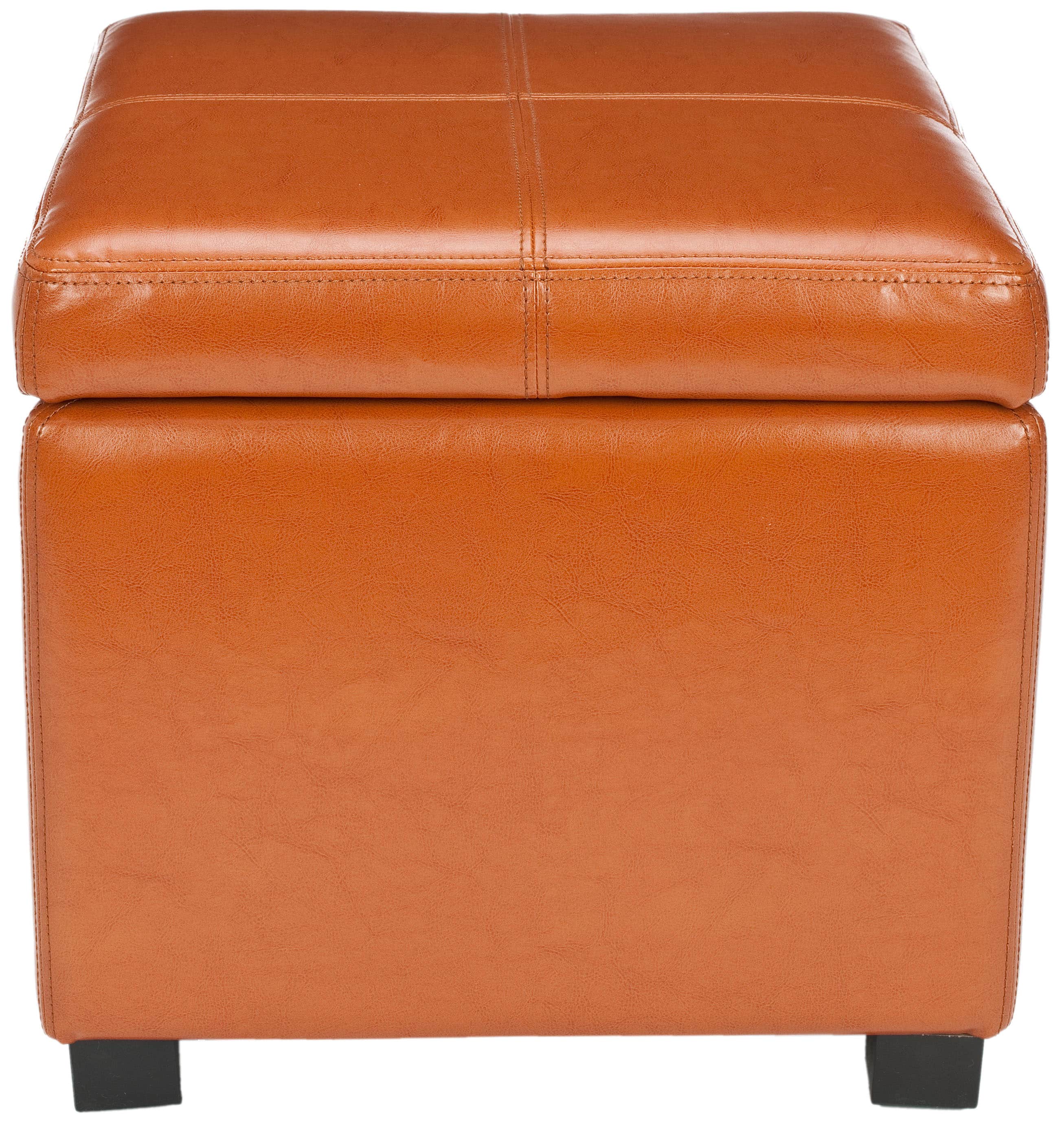 Madison Square Leather Ottoman in Saddle