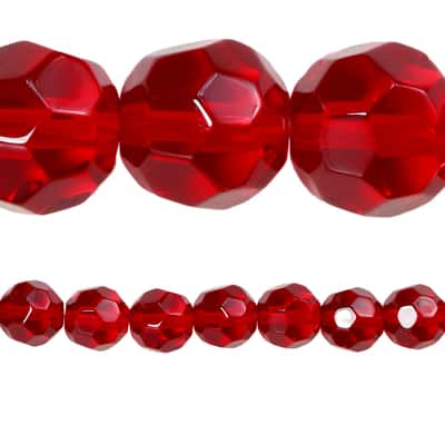 Ruby Faceted Glass Round Beads, 10mm by Bead Landing™ image