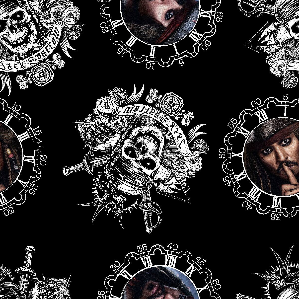 Disney® Black Captain Jack Sparrow Quilting Cotton Fabric