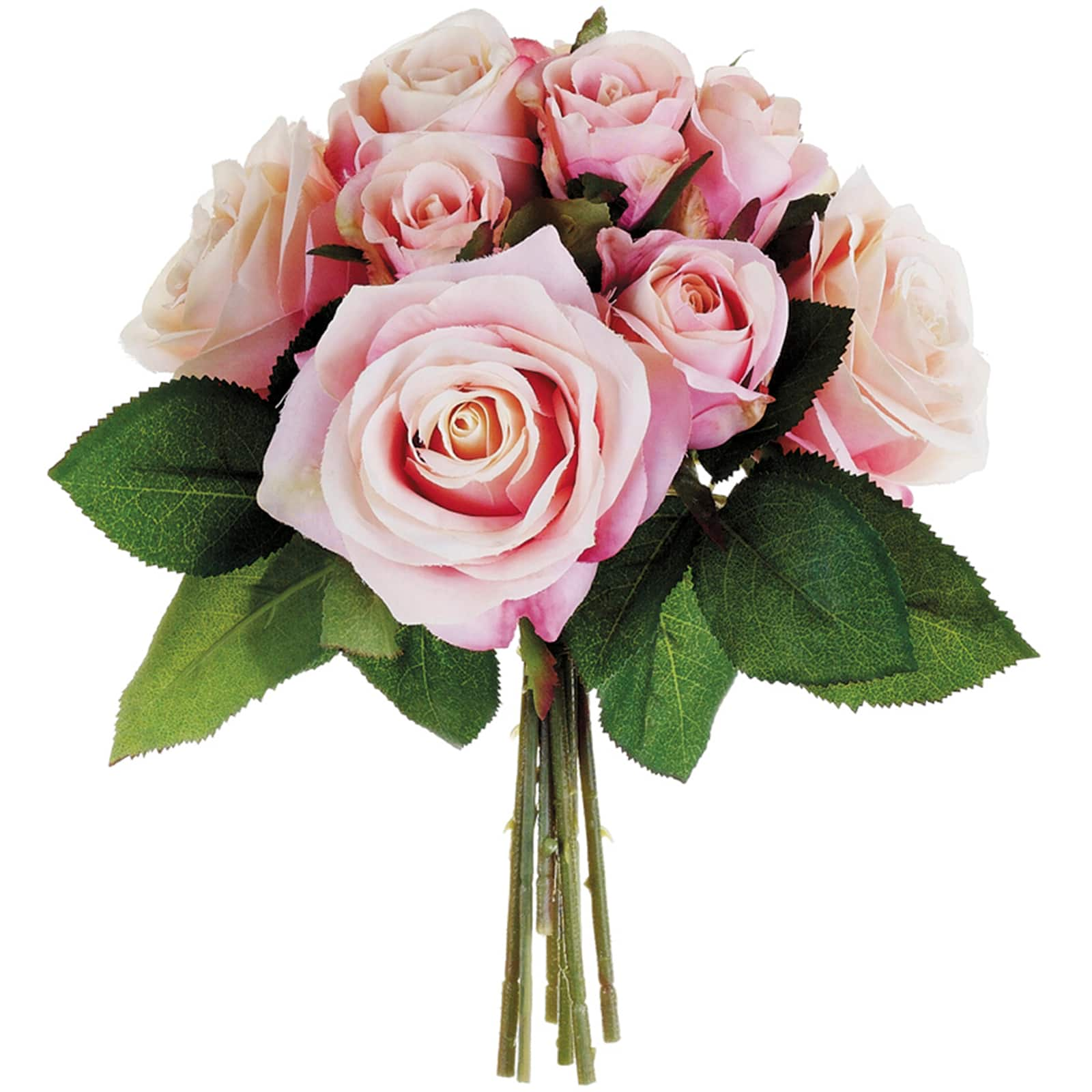 12 Pack Pink Rose Bundle Stems And Bushes Michaels 