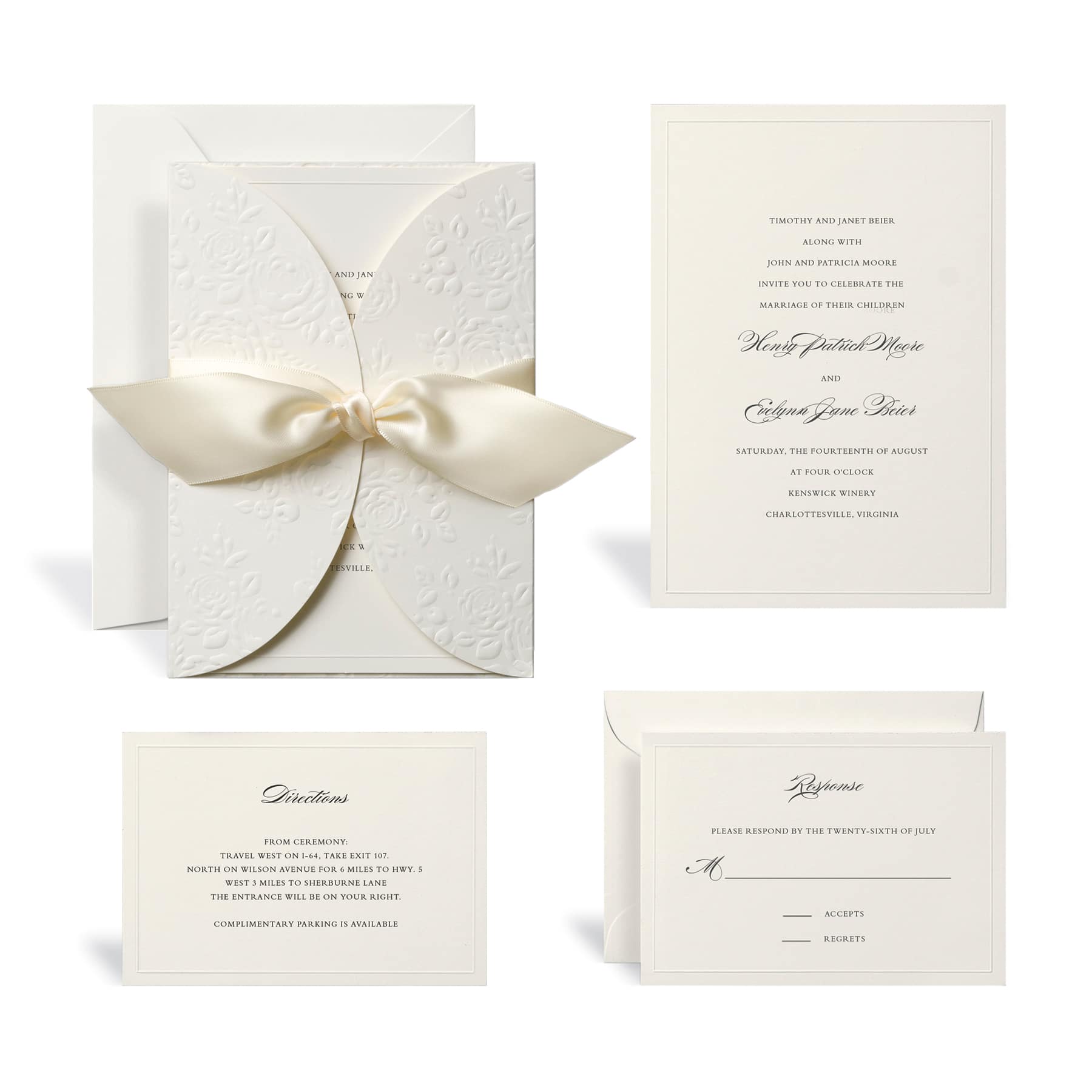 Buy The Embossed Ivory Wrap Wedding Invitation Kit By Celebrate It