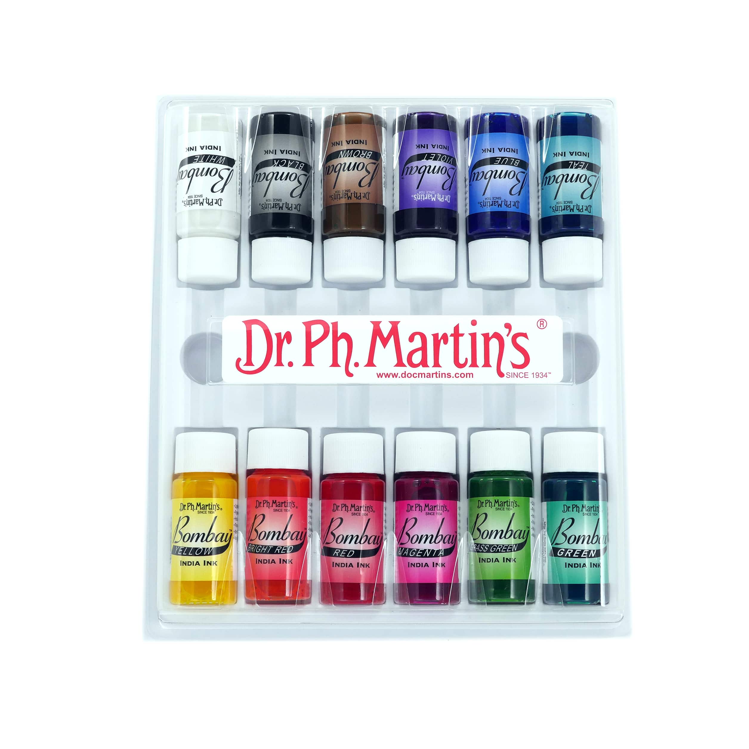 Dr. Ph. Martin&#x27;s Bombay India Ink Set, 0.5oz. Set #1