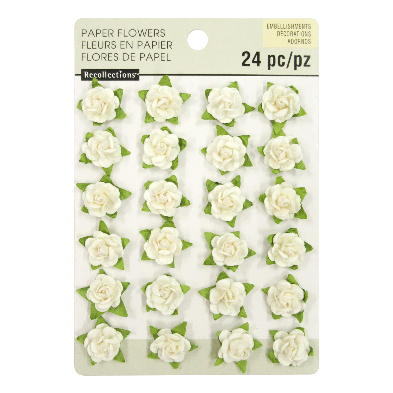 White Mini Paper Flower Embellishments By Recollections&#x2122;
