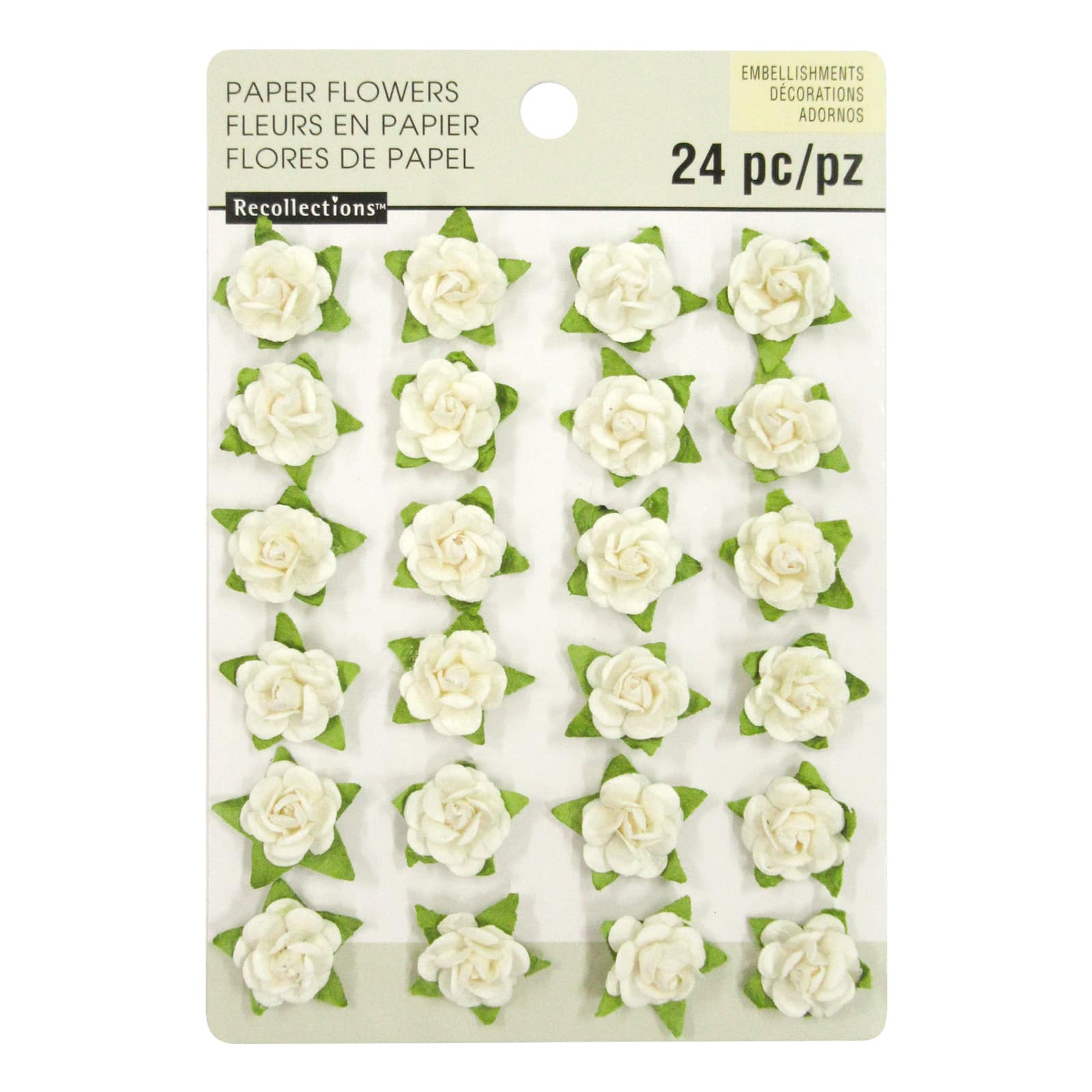 White Mini Paper Flower Embellishments By Recollections™