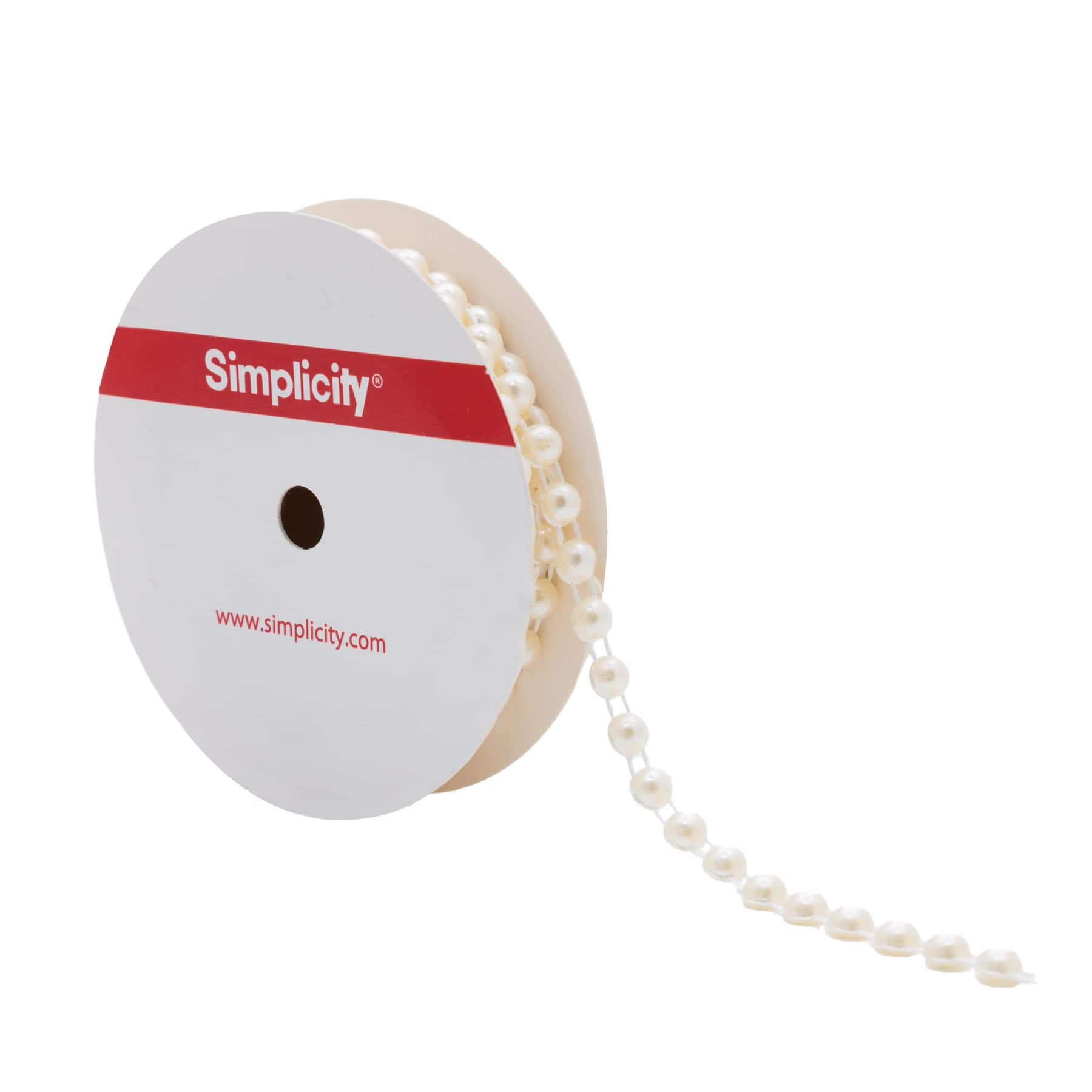 Simplicity Half Pearl Trim 6 mm White