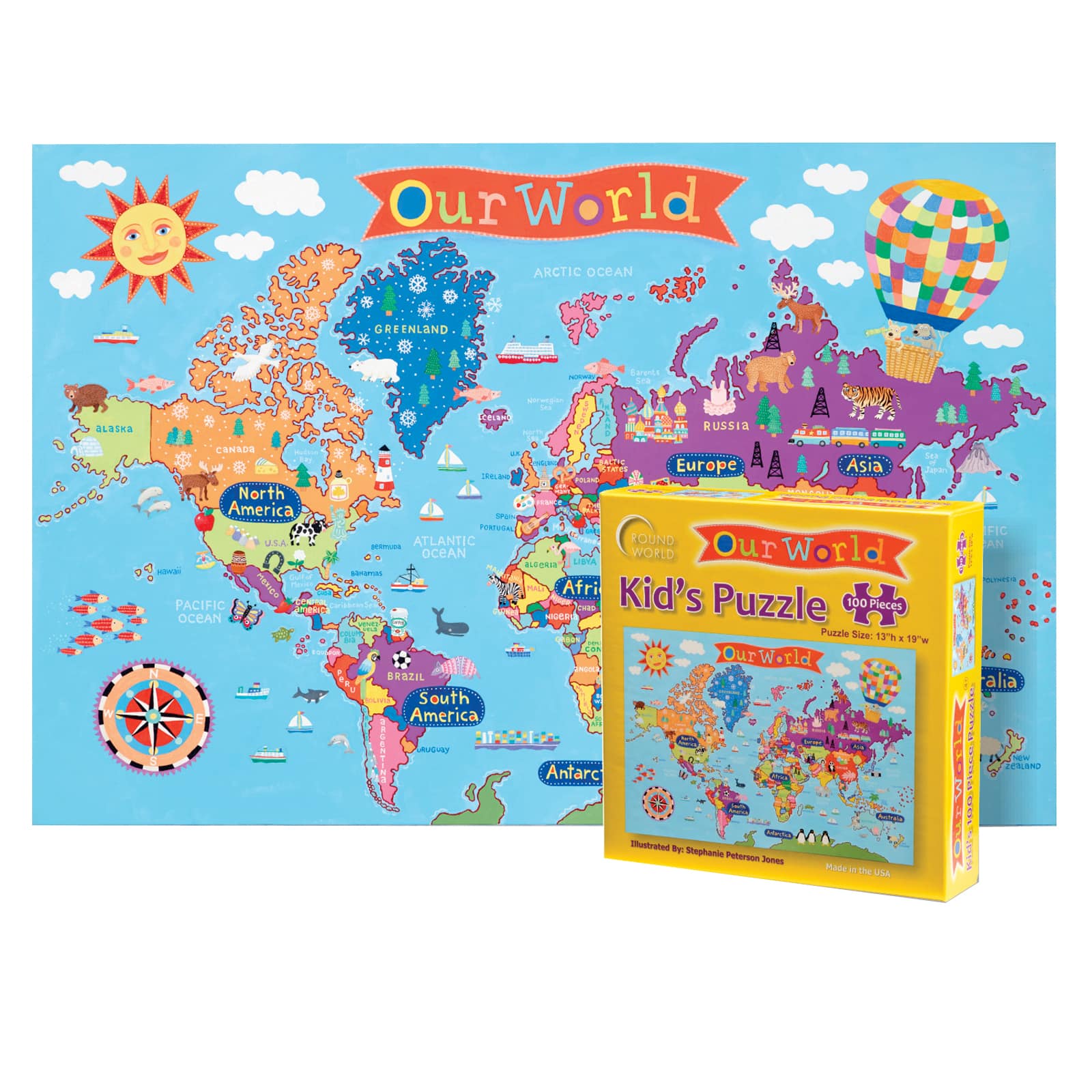 Kid&#x27;s Jigsaw World Puzzle