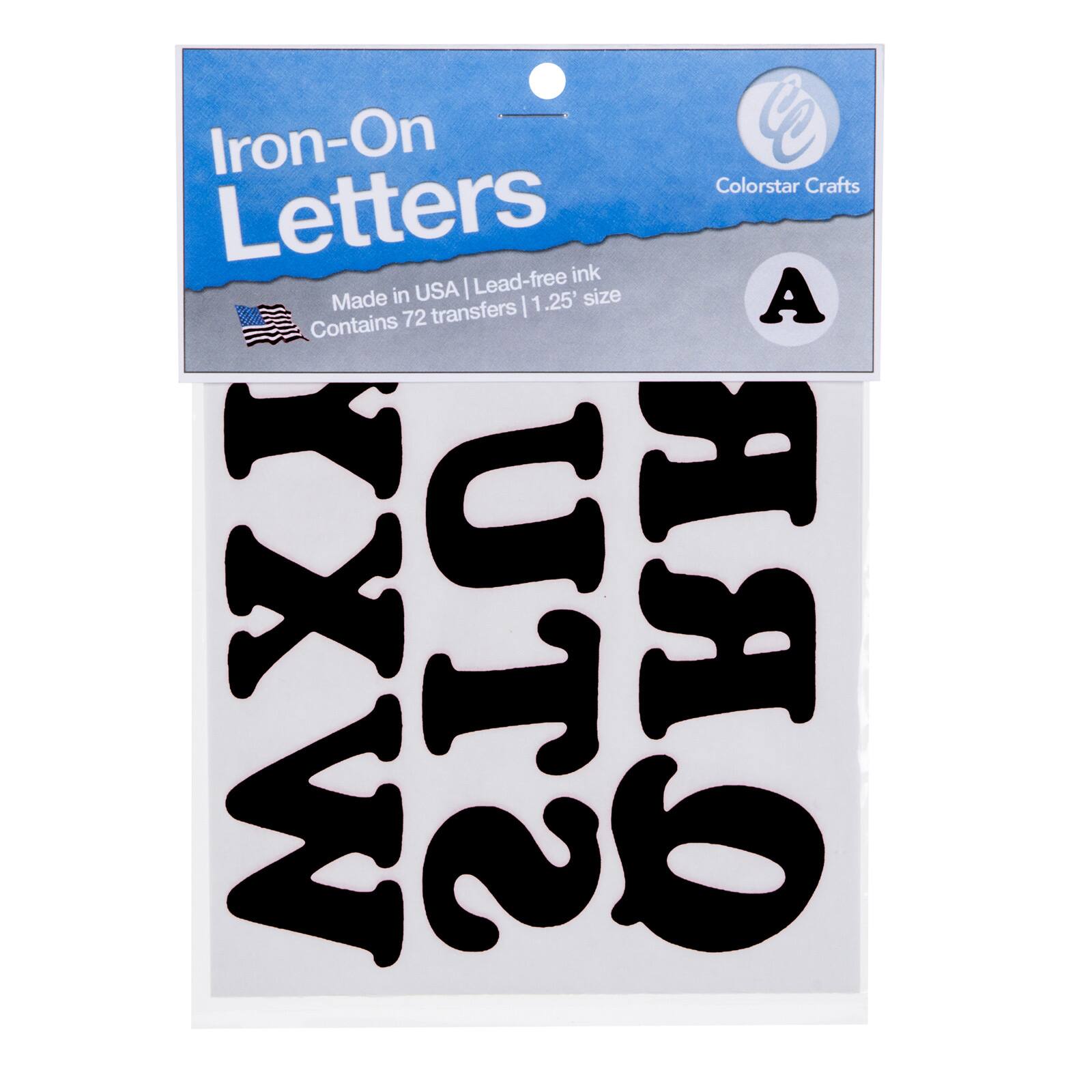 Black IronOn Letters, 1.25""