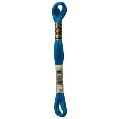 DMC® 6 Strand Embroidery Floss, Blue, Color: 3760 MD Wedgewood