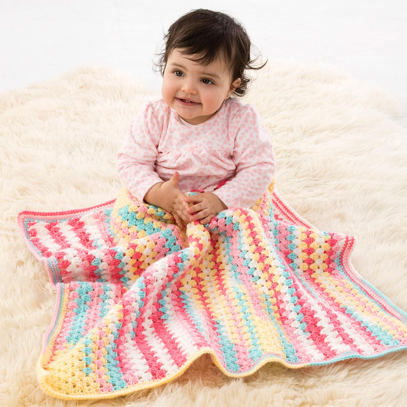 Lion Brand® Ice Cream Suffolk Baby Crochet Afghan, Projects