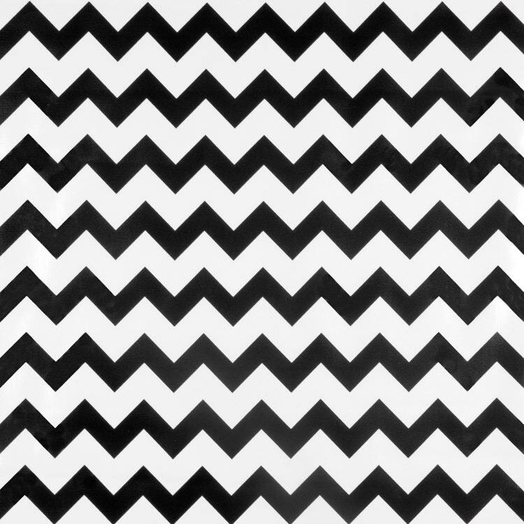 Black Chevron Oilcloth