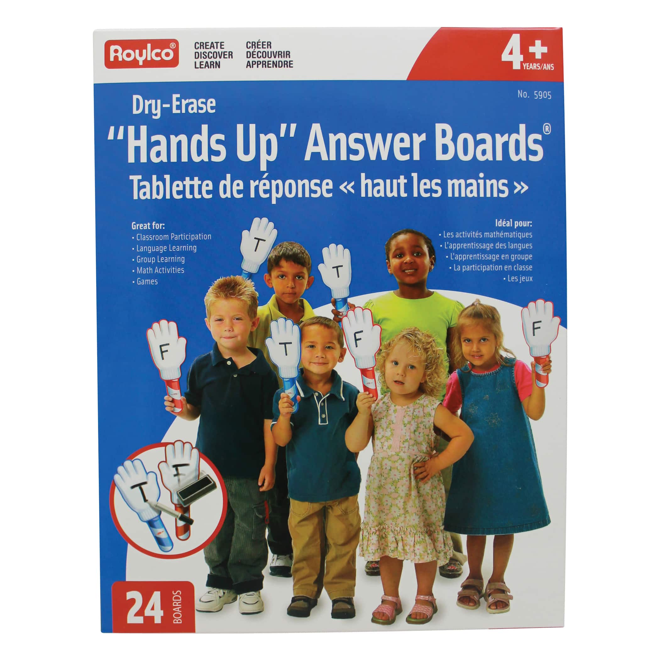 Hands Up Dry-Erase Answer Boards, 24 Boards By Roylco - D025187S - Dry-Erase Boards Encourage classroom participation with our fun and sku D025187S