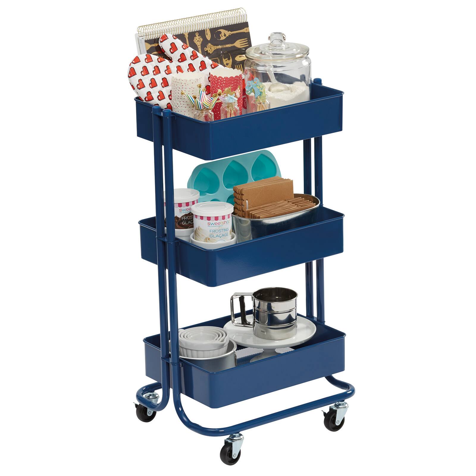 Shop for the Blue Lexington 3Tier Rolling Cart By Recollections™ at