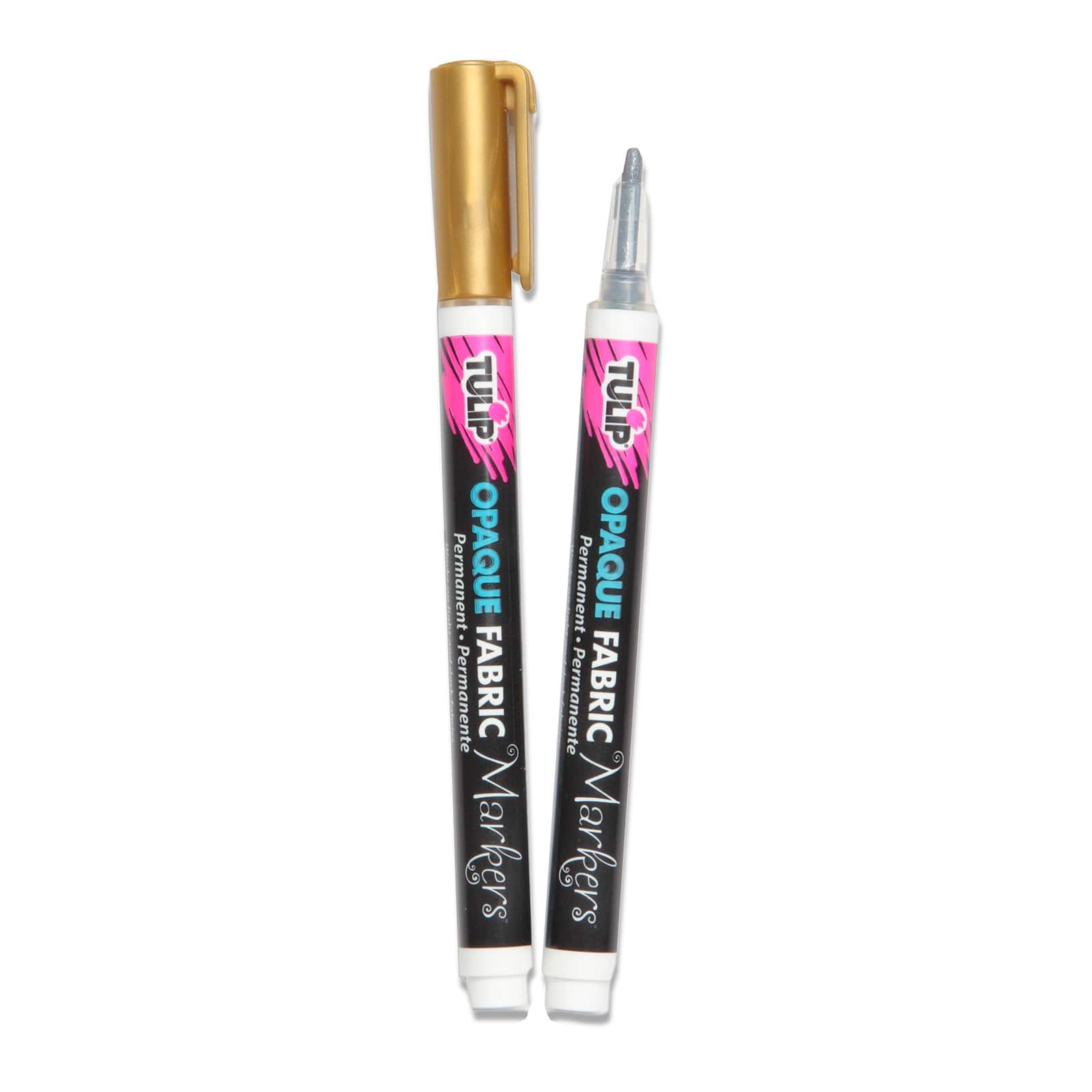 Tulip® Opaque Fabric Markers, Metallic Gold & Silver