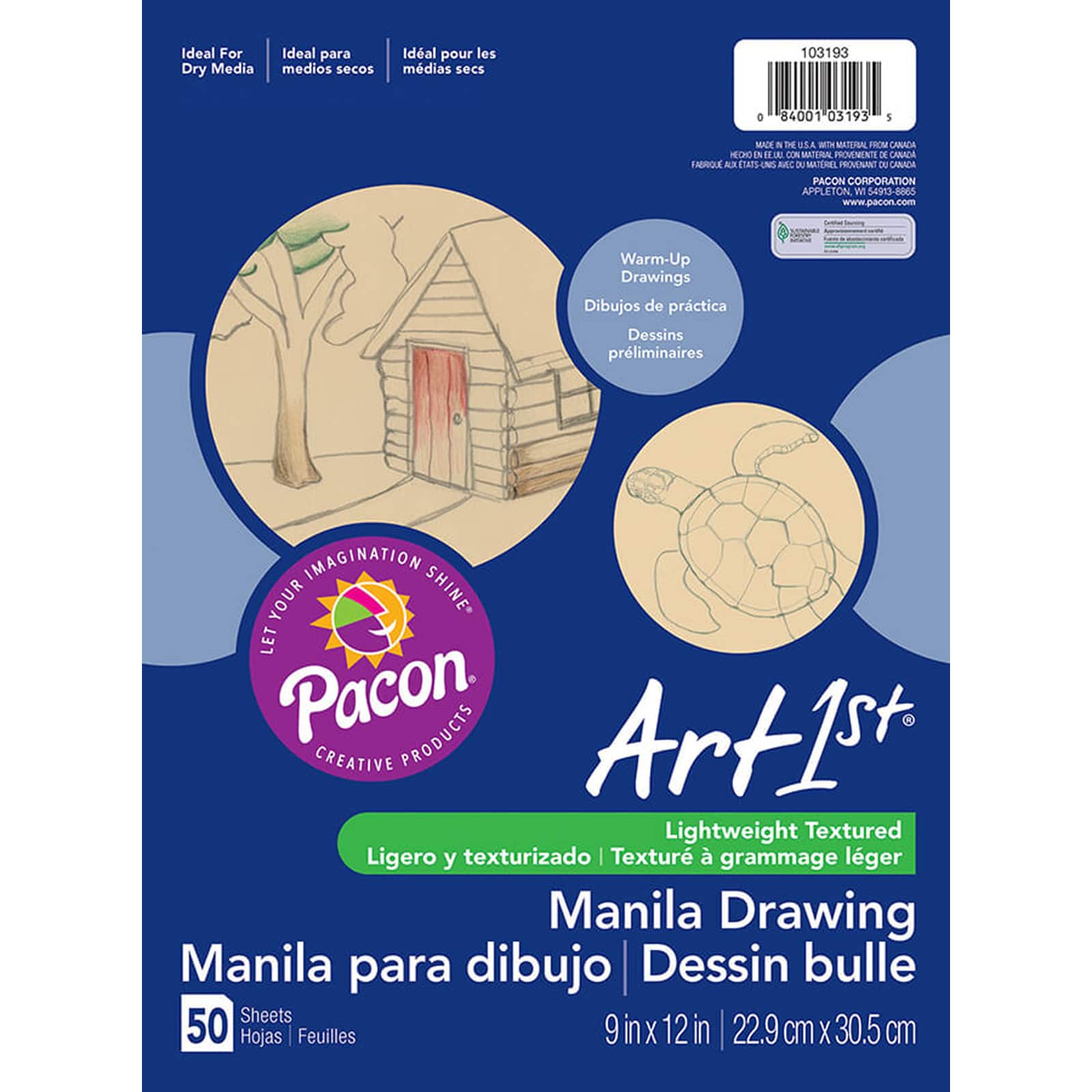 Pacon® Doodle Pads, 9 x 12, 60 Sheets, White, Pack Of 12 Pads