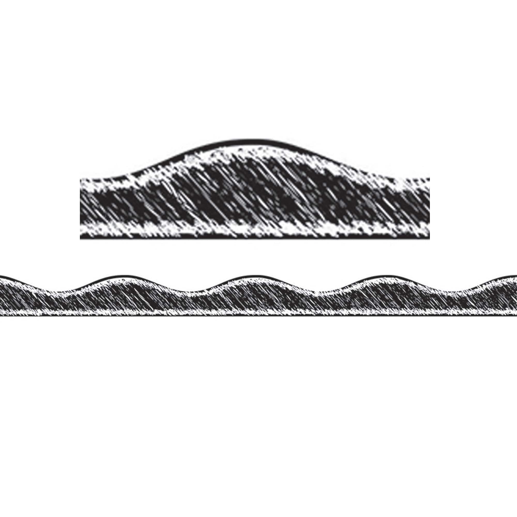 Ashley Productions Black Scribble Chalk Magnetic Borders, 72ft.