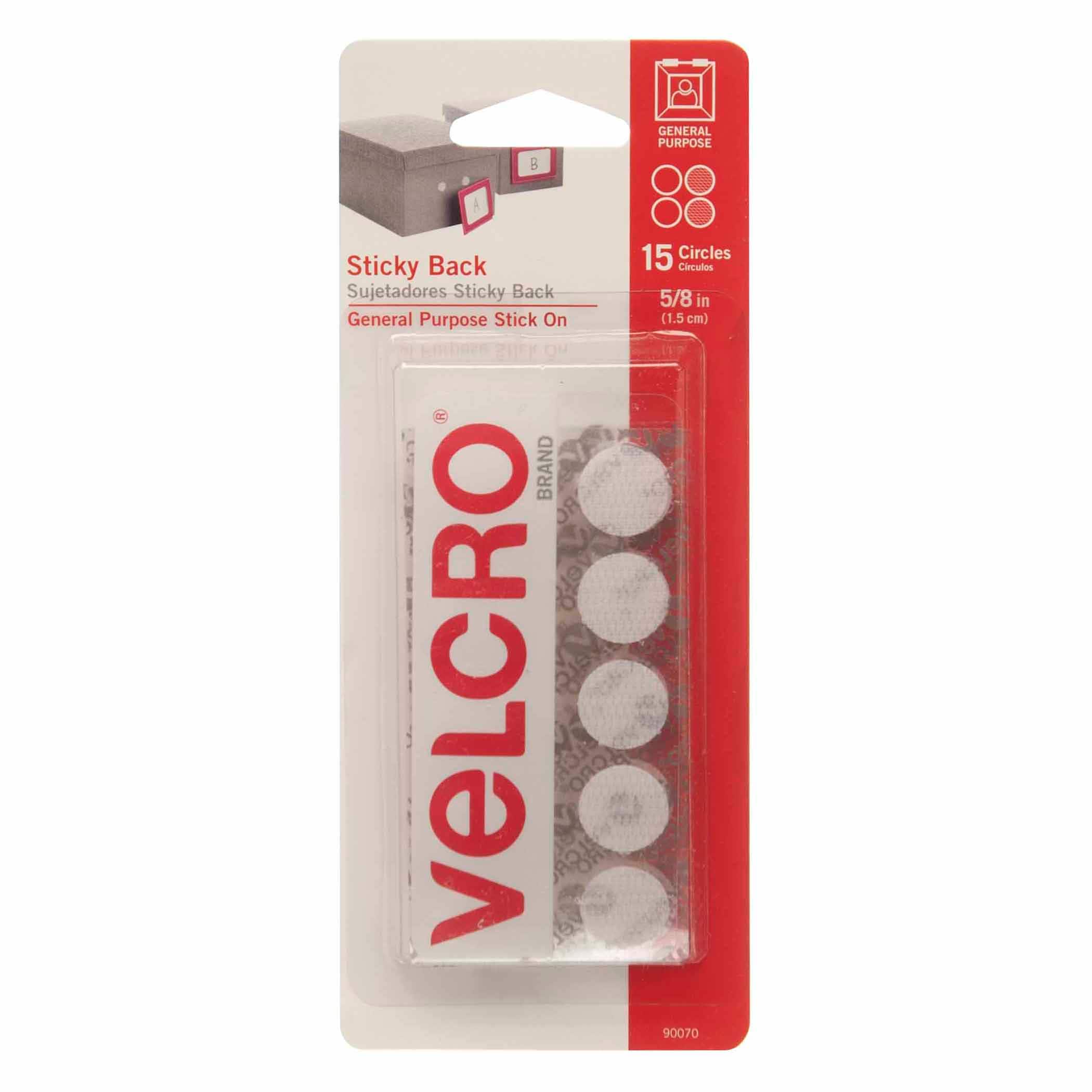 VELCRO® Brand 5/8" White Sticky Back Circles, 6 Pack Bundle