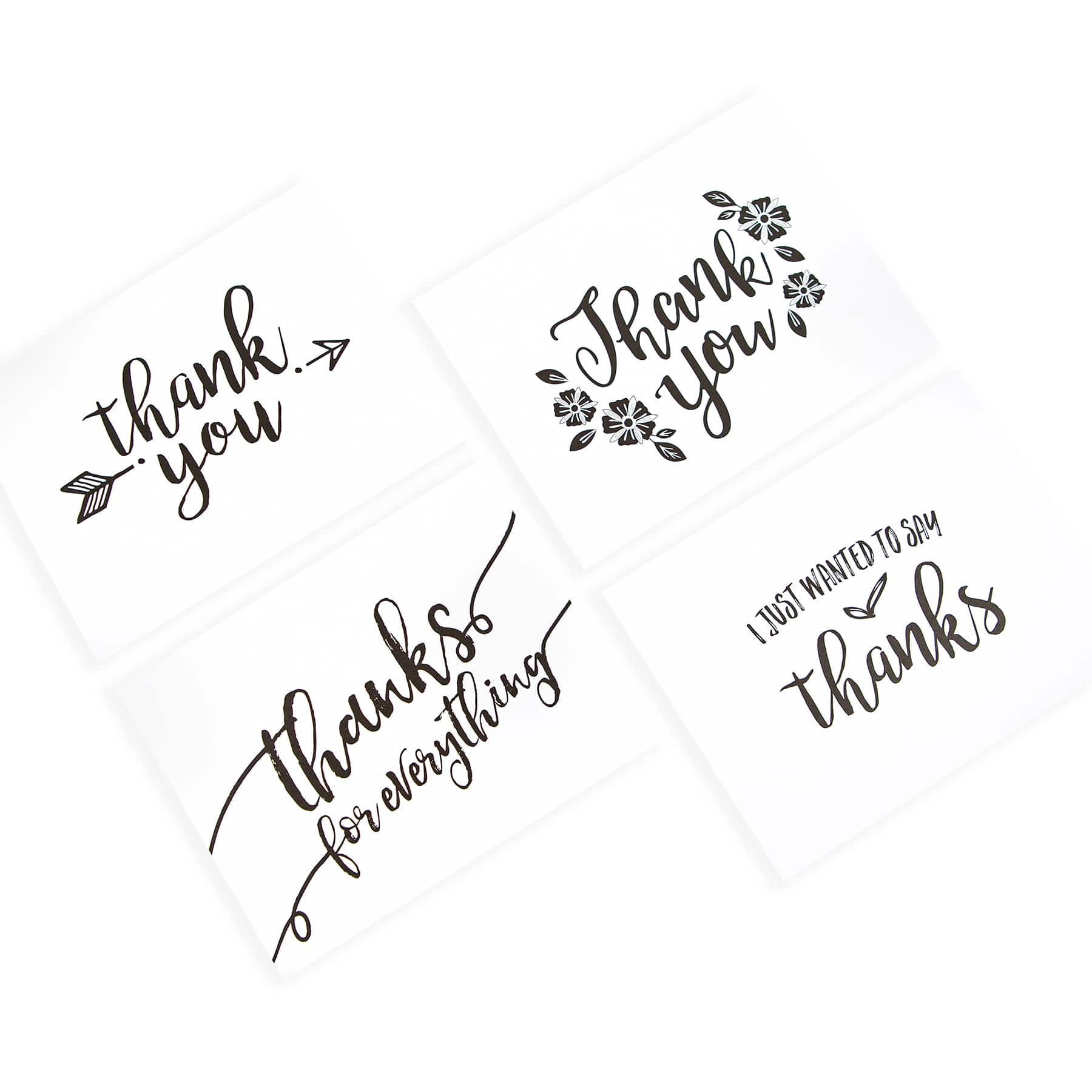 Assorted Black Thank You Cards &#x26; Envelopes by Recollections&#x2122;, 4.25&#x22; x 5.5&#x22;