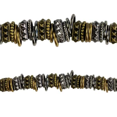 Metal-Plated Carved Acrylic Mixed Rondelle Beads by Bead Landing™ image