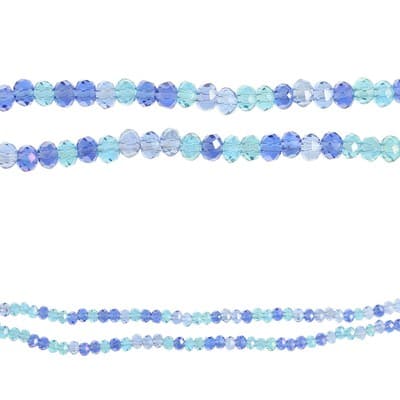 Blue Mix Rondelle Glass Beads, 3mm by Bead Landing™ image